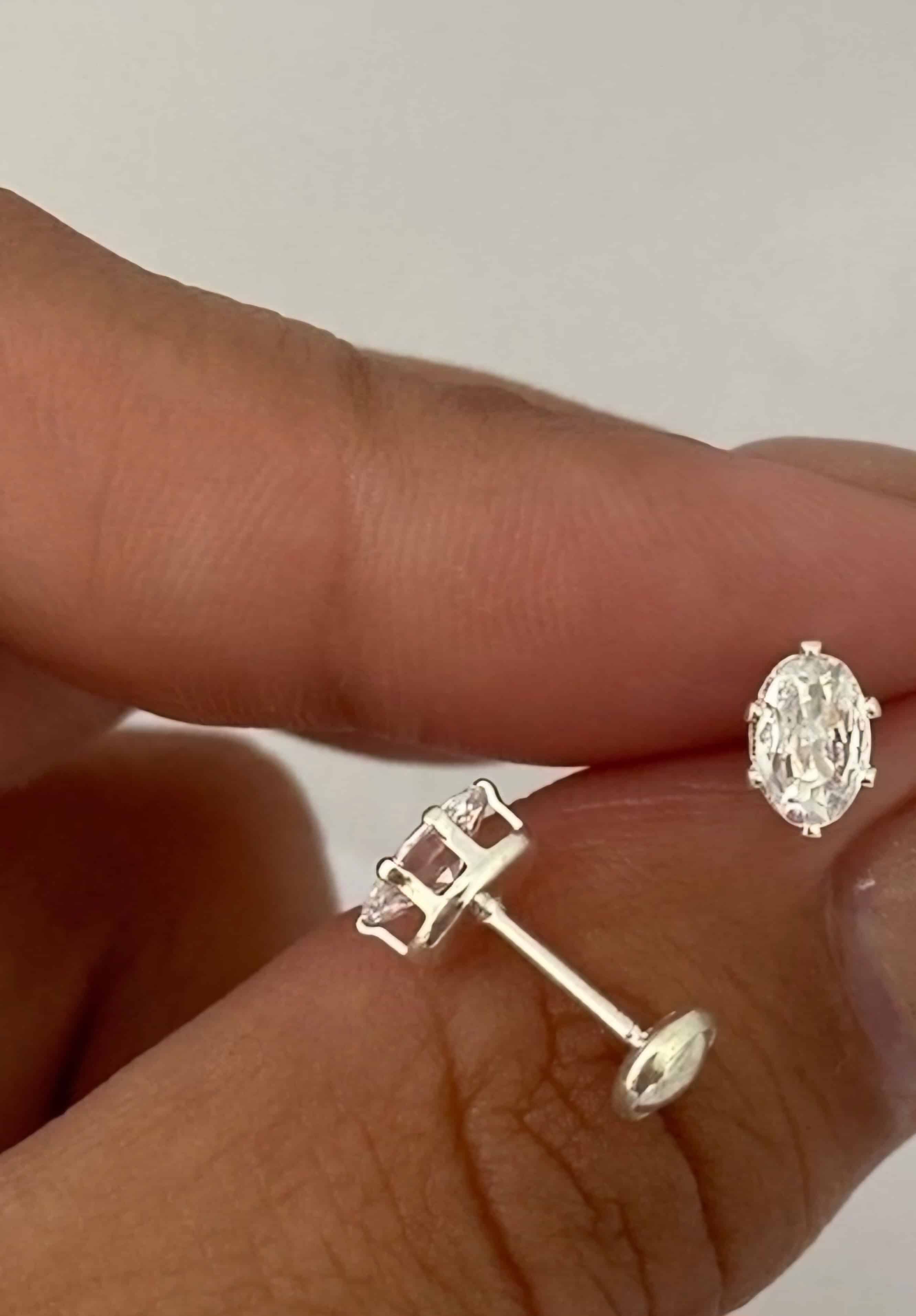 Oval Crystal Stud Earrings