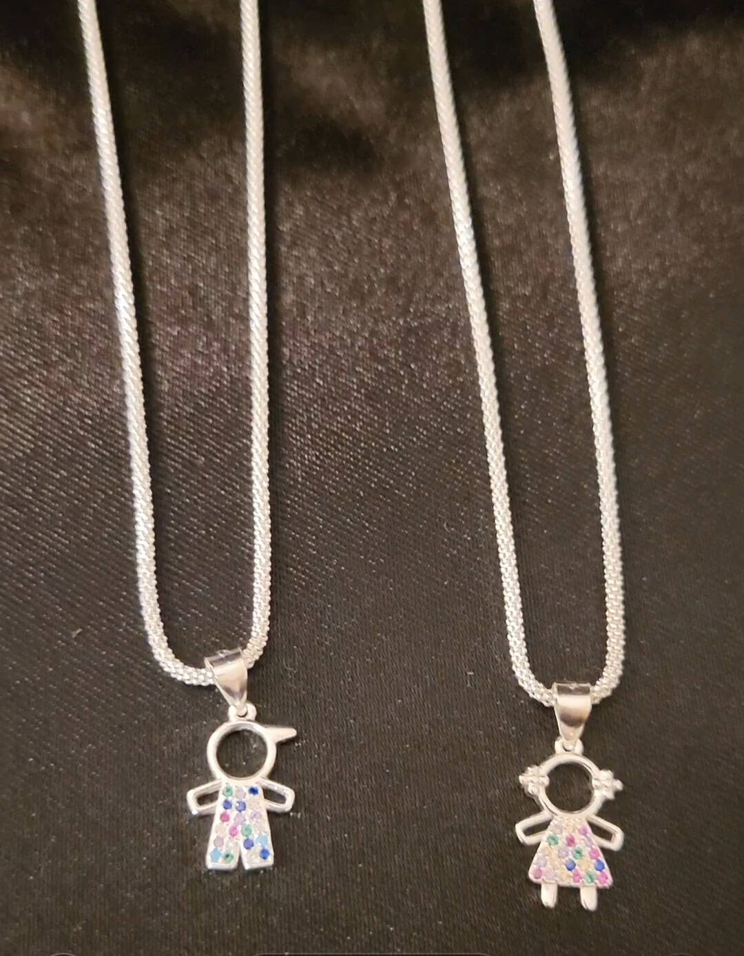 Boy/Girl Silver Pendant & Necklace