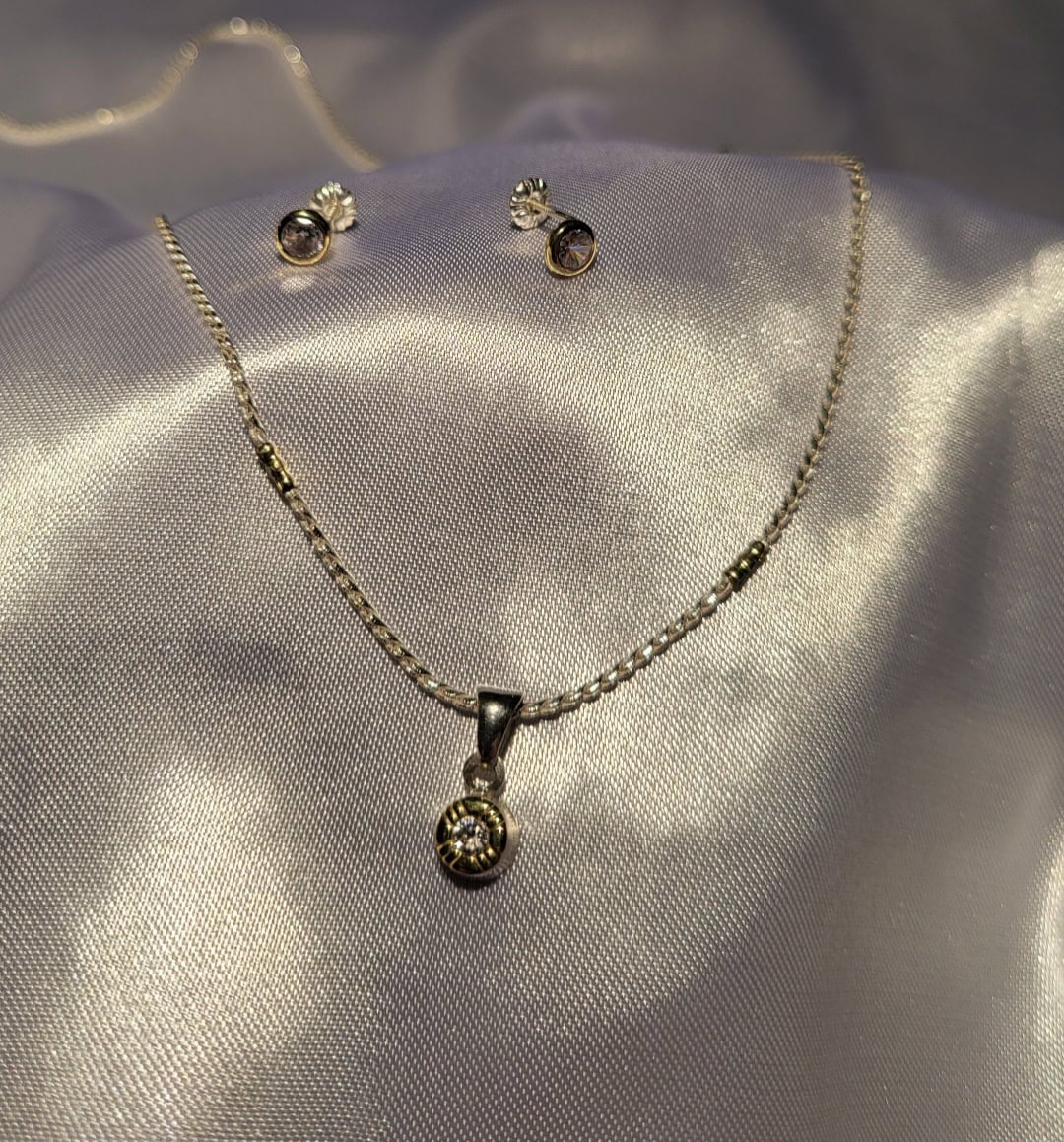 Elegant Silver and Gold Jewelry Set