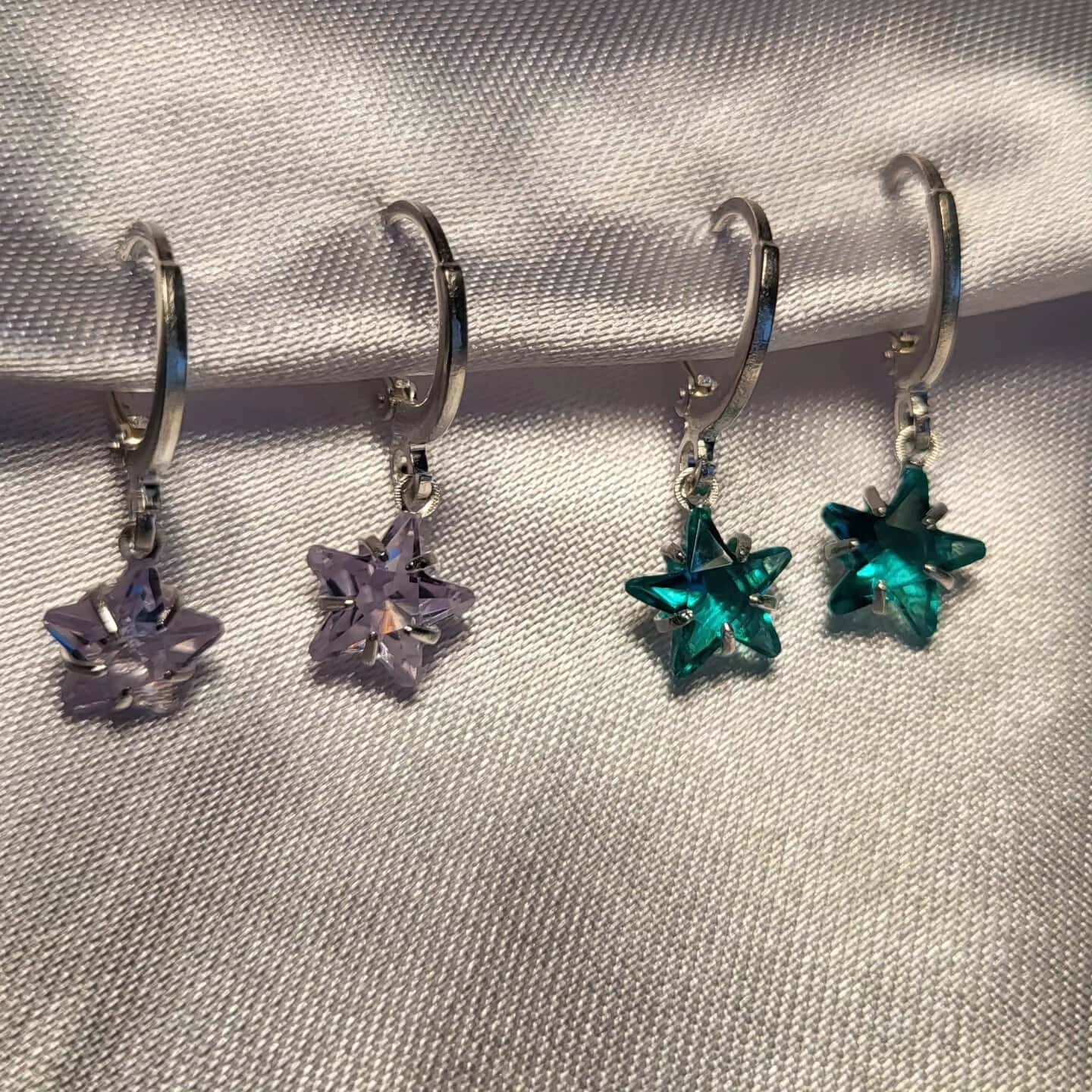 Star Crystal Hoop Earrings