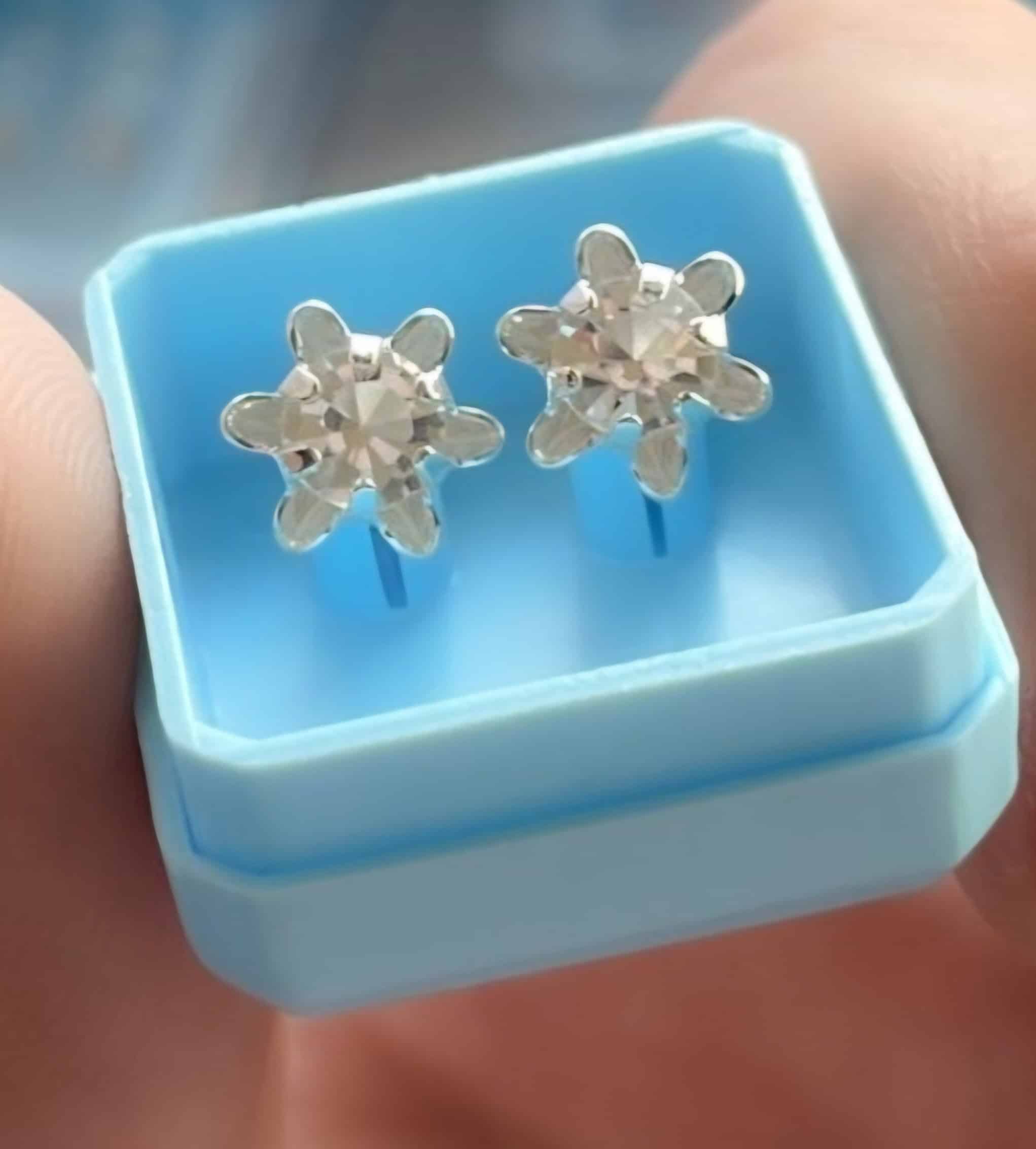 Crystal Flower Stud Earrings