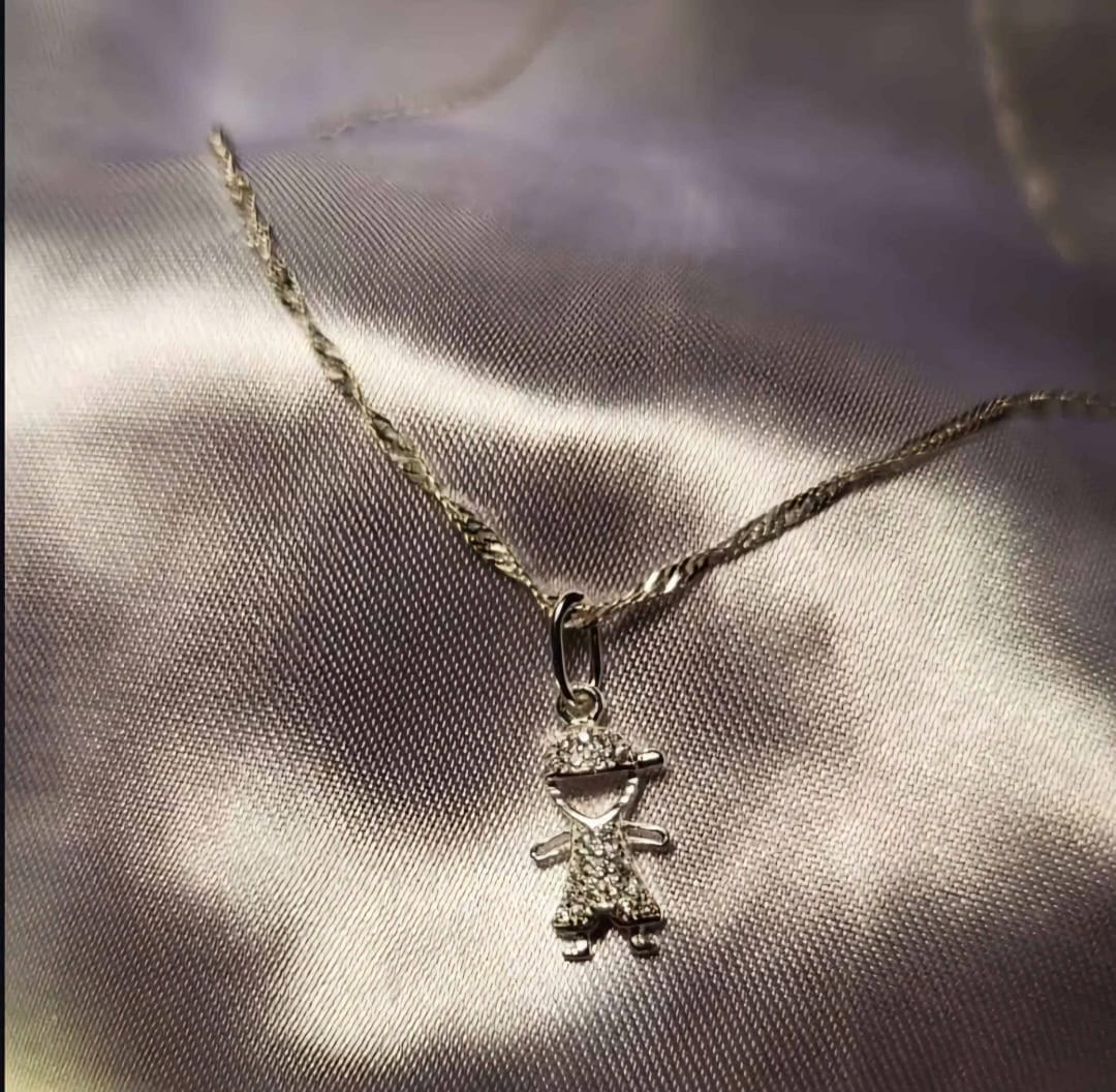 Boy-Shaped Crystal Pendant & Necklace