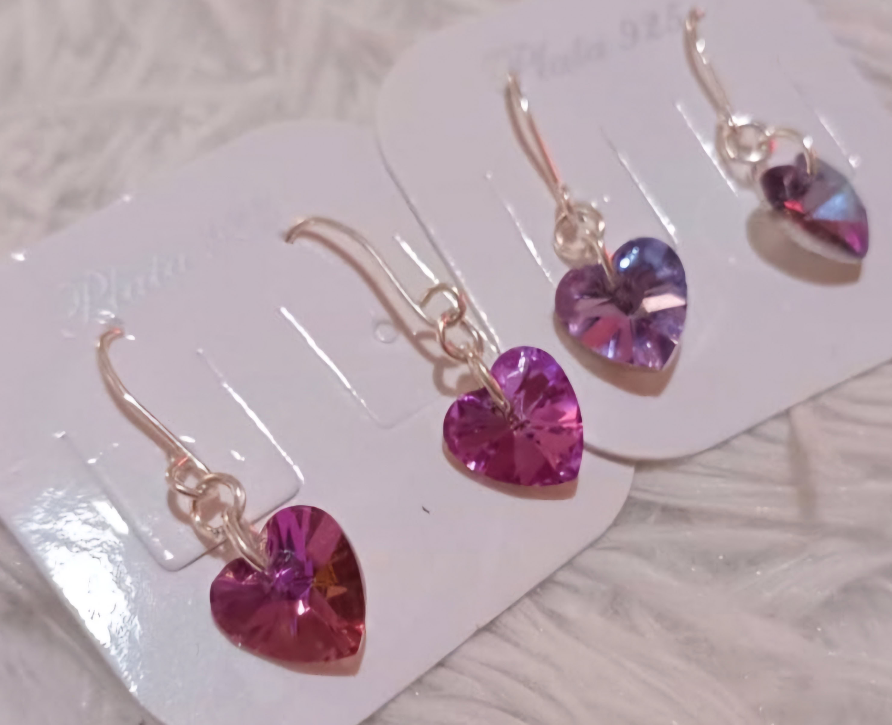 Crystal Heart dangling earrings