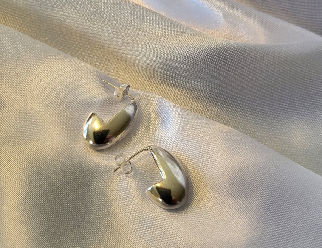 Silver Chunky Stud Earrings