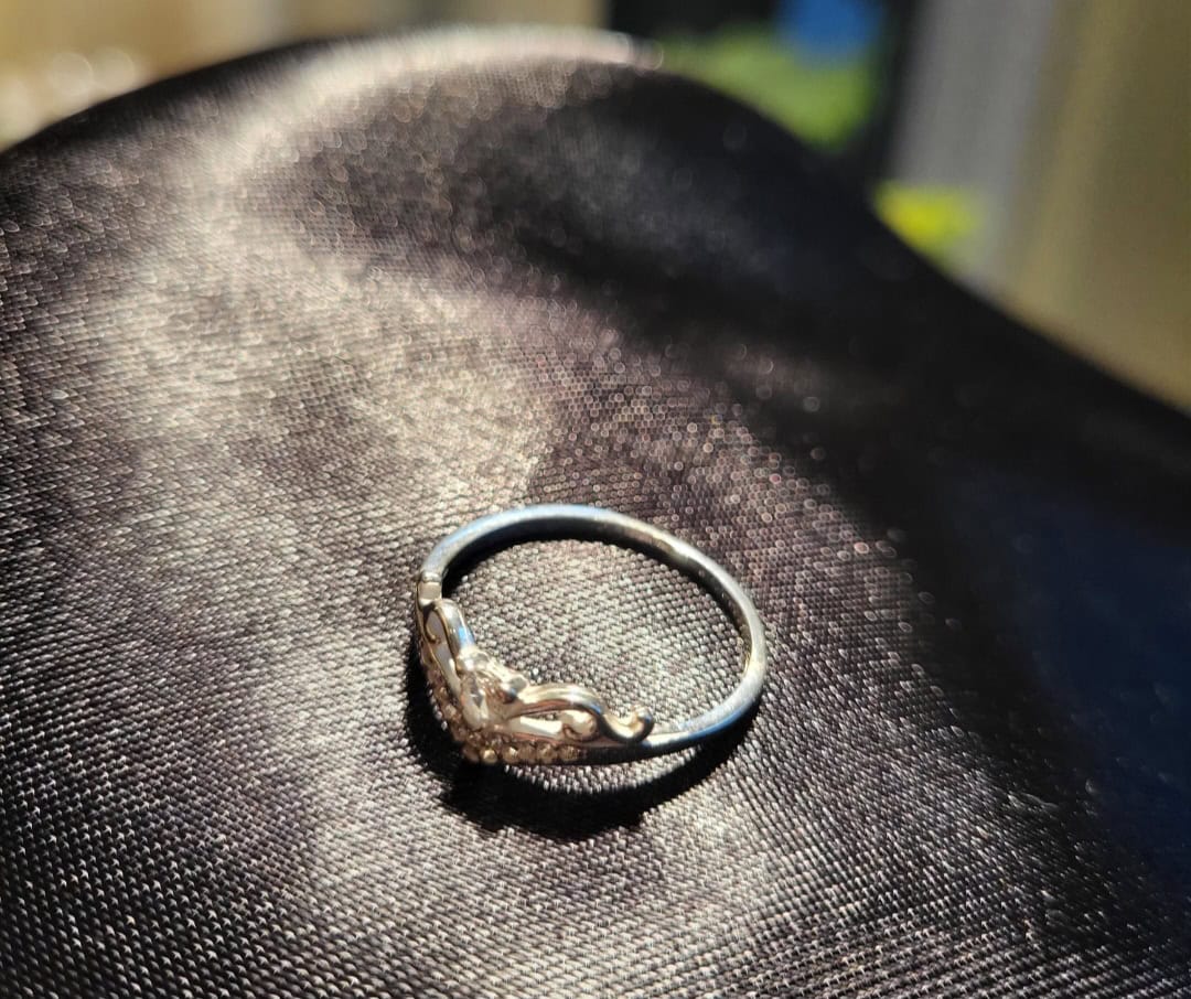 Elegant Silver crown ring
