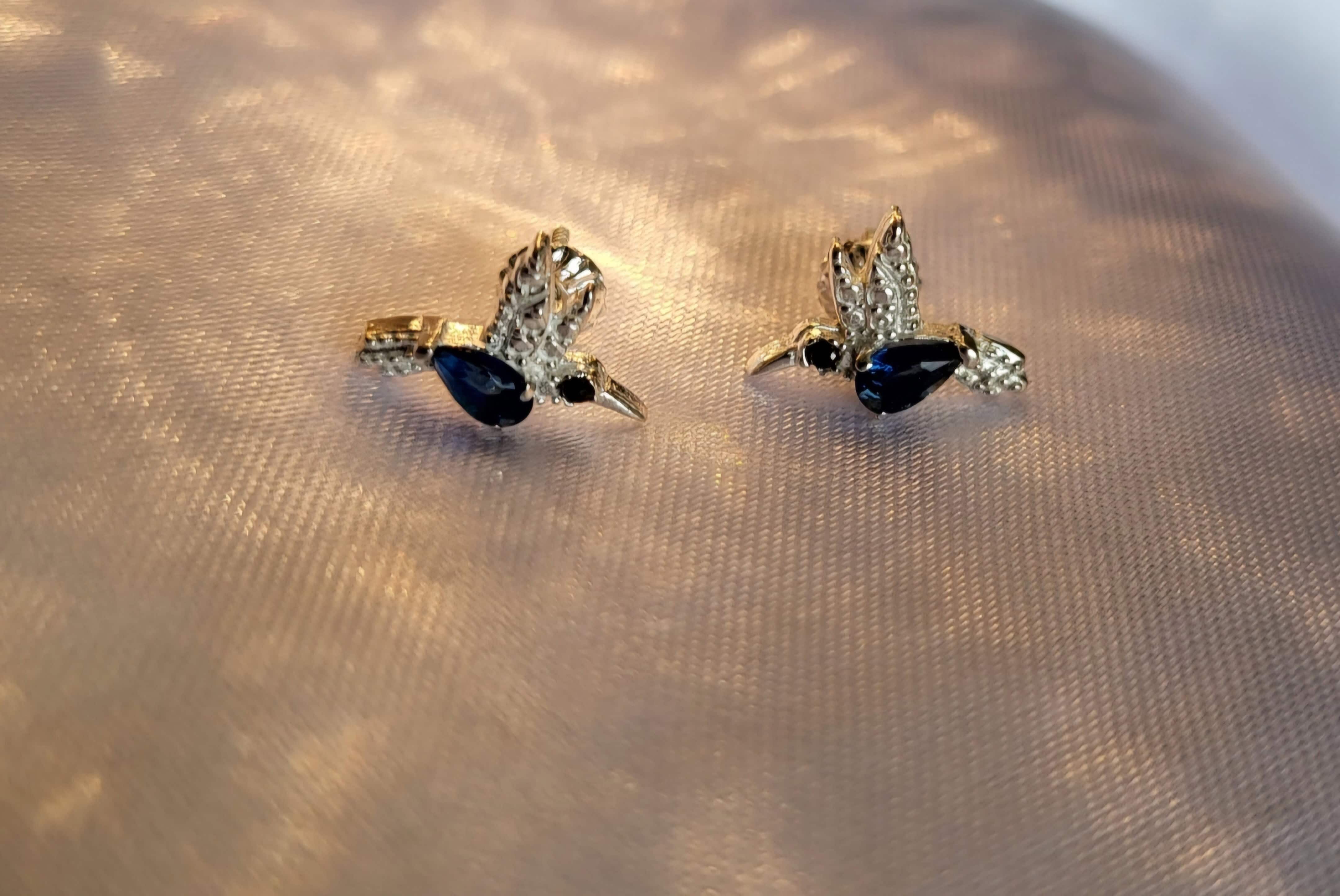 Silver hummingbird earrings