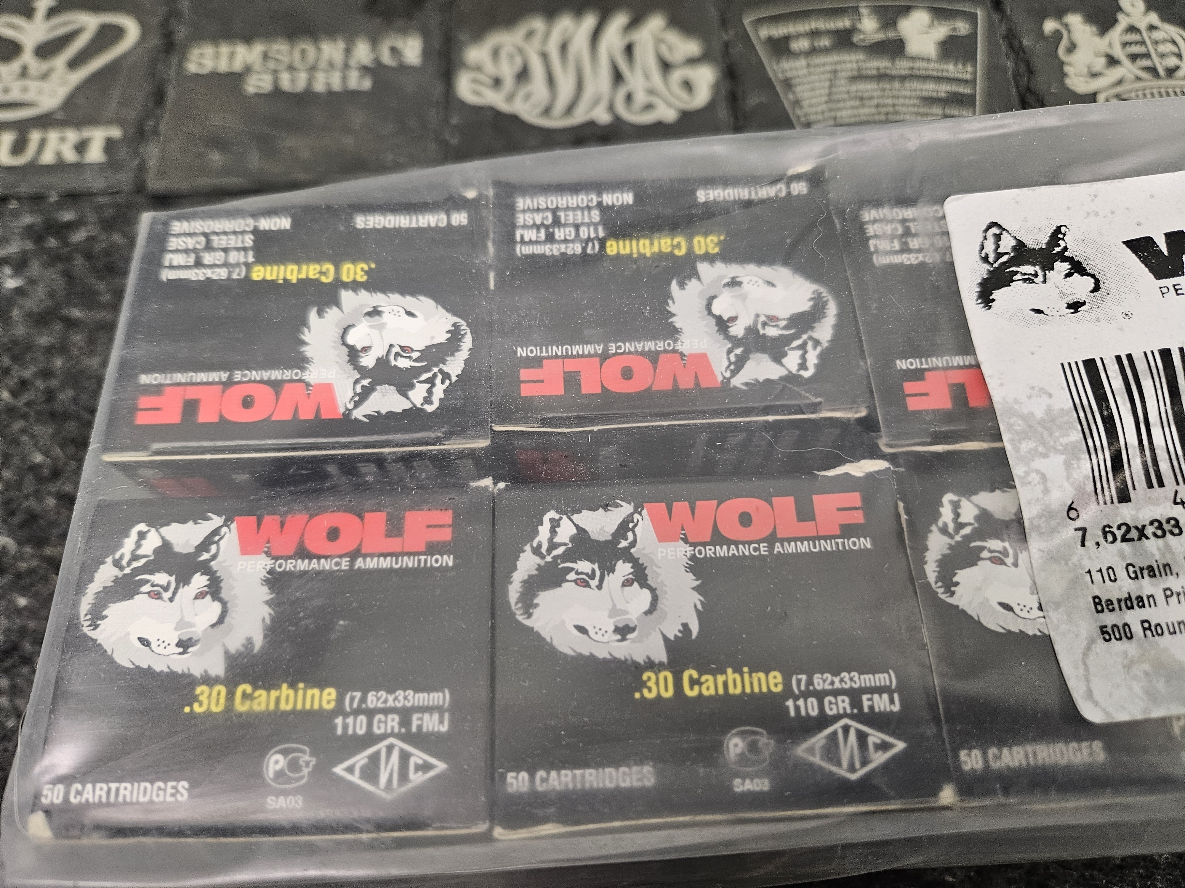 500 Rounds Wolf 30 Carbine Ammo