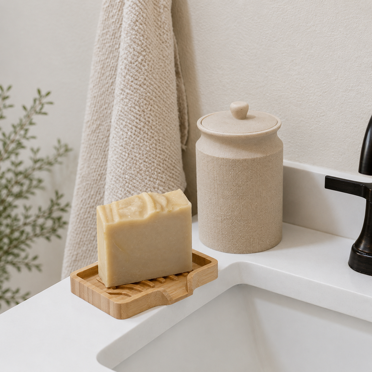 Self Draining Bamboo Soap Dish 