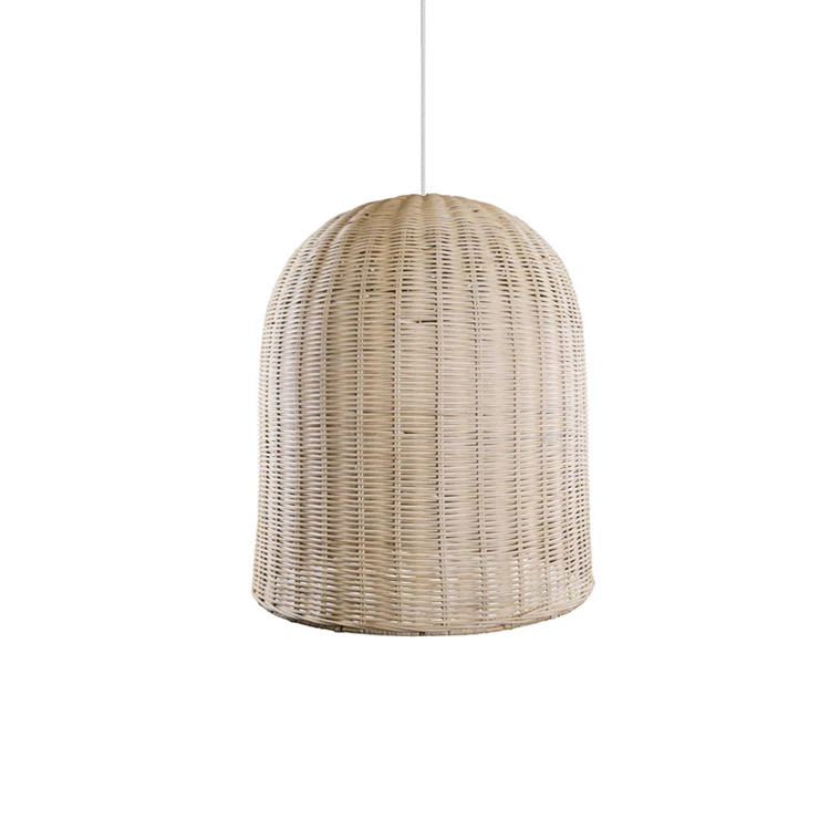 Lampara Floretta en mimbre natural mediana