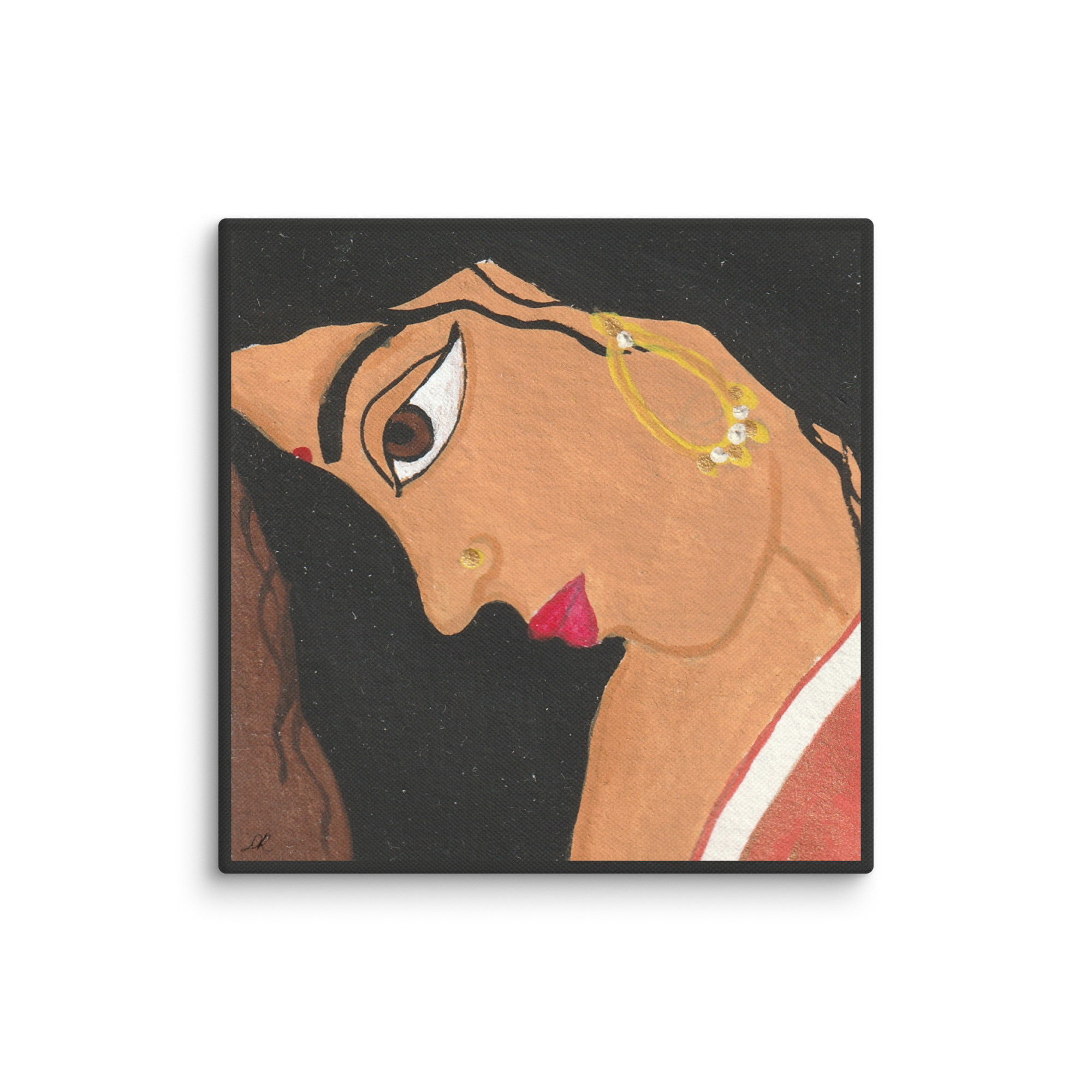 Leela - Woman Portrait - 6"x6" Print on Canvas