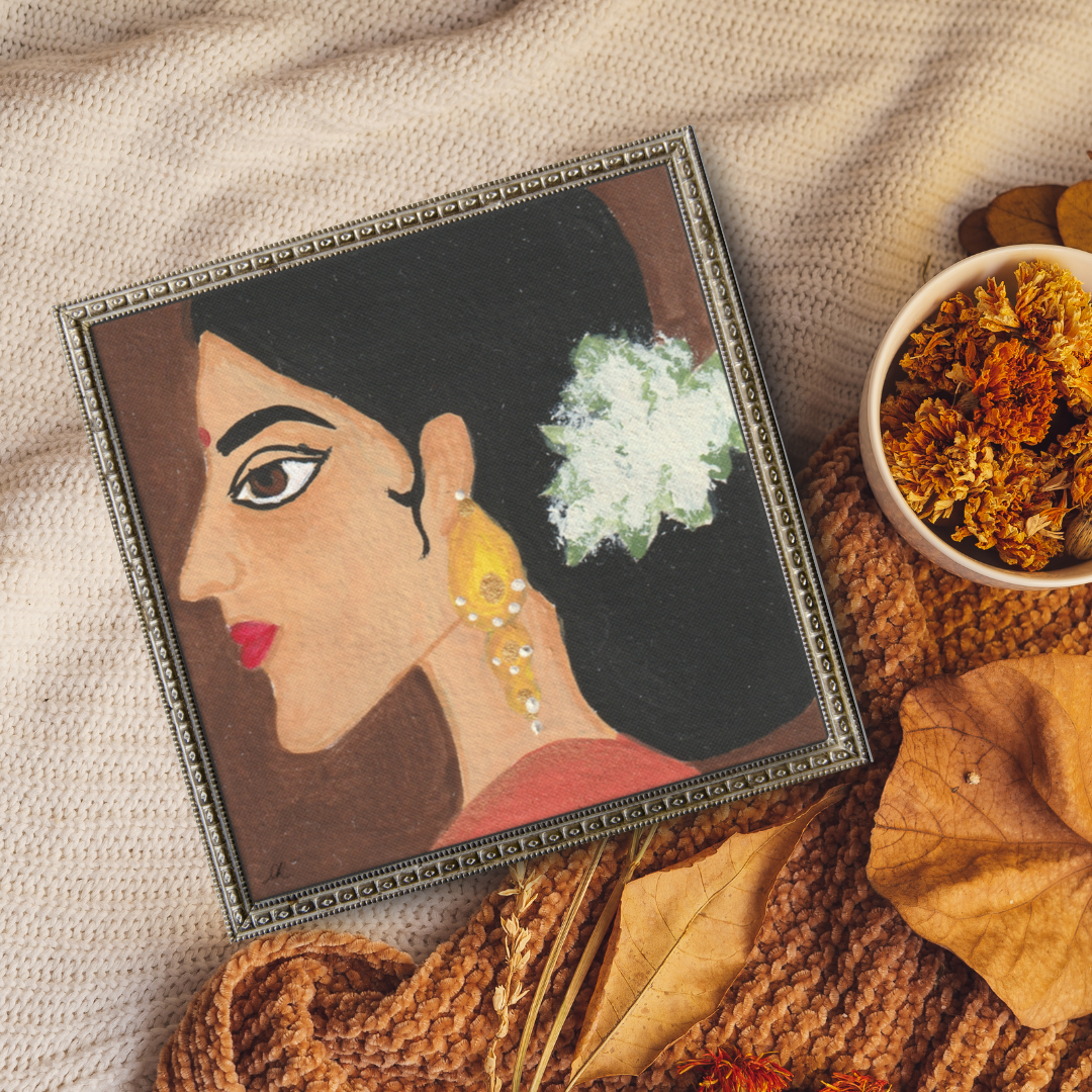 Vaidehi - Woman Portrait - 6"x6" Print on Canvas