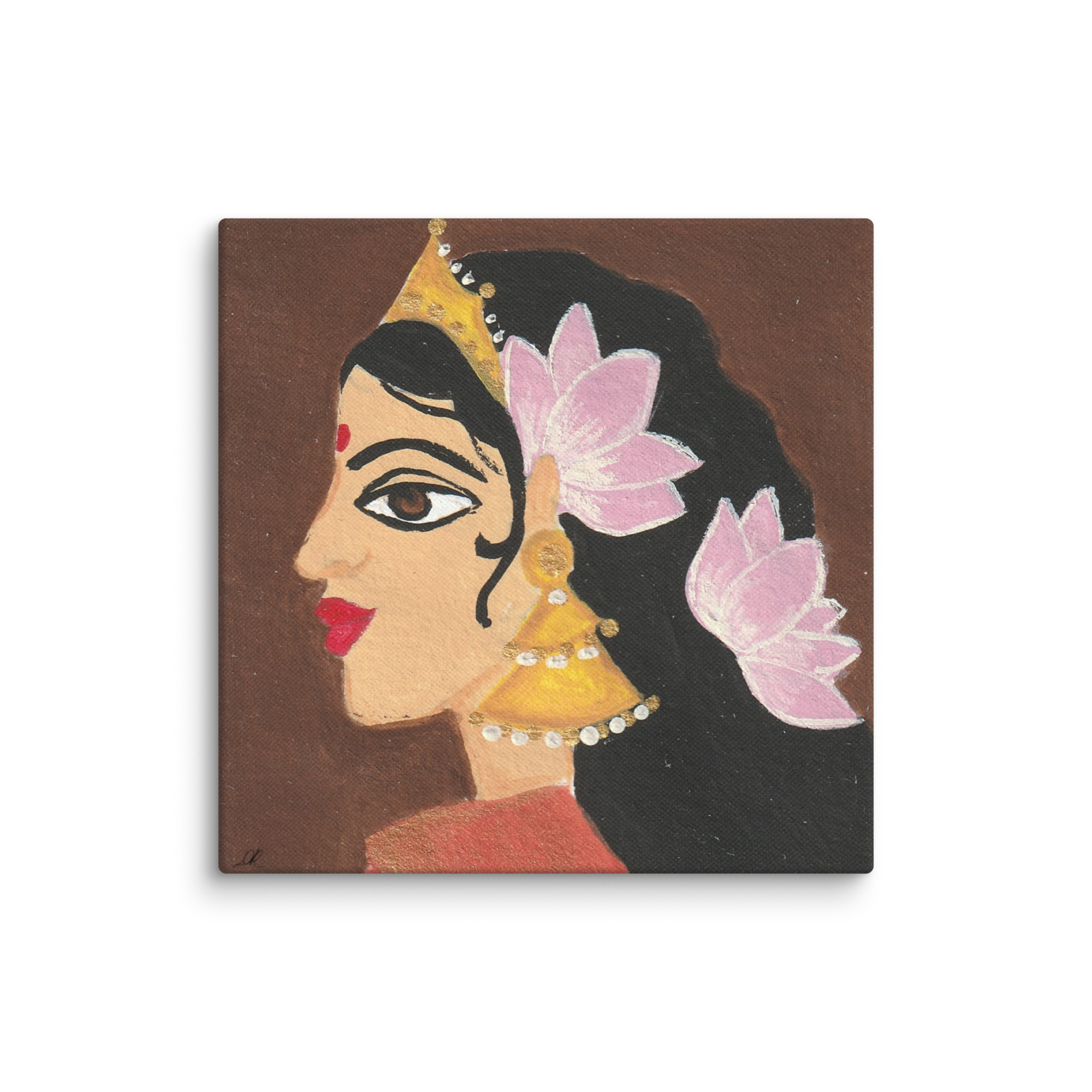 Padma - Woman Portrait - 6"x6" Print on Canvas