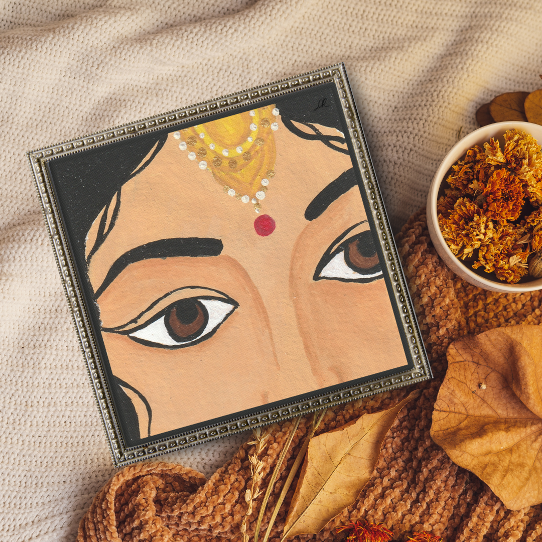 Drishti - Woman Portrait - 6"x6" Print on Canvas