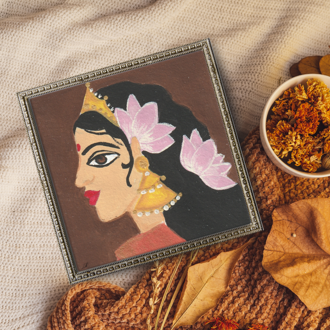 Padma - Woman Portrait - 6"x6" Print on Canvas