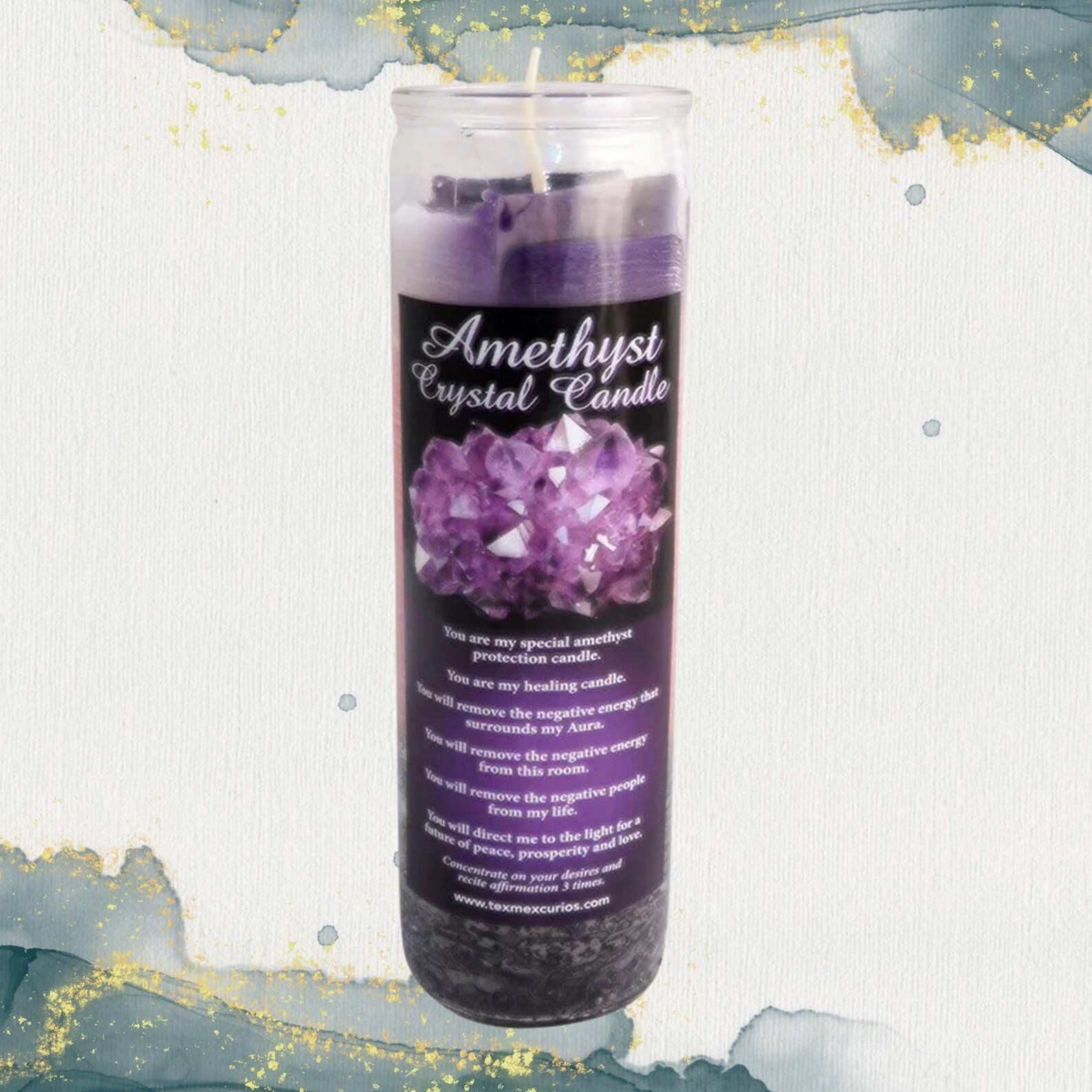 Amethyst Crystal Candle