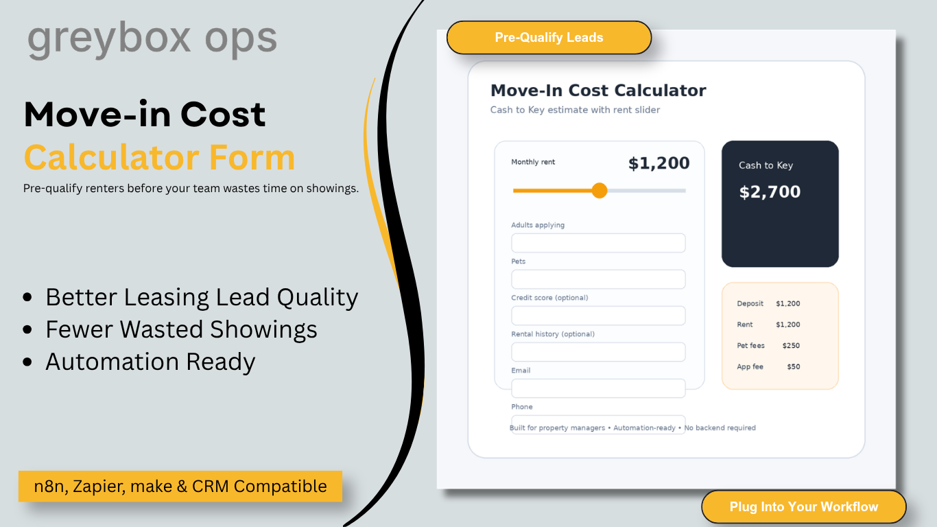 Move-In Cost Calculator + Lead Qualification Form