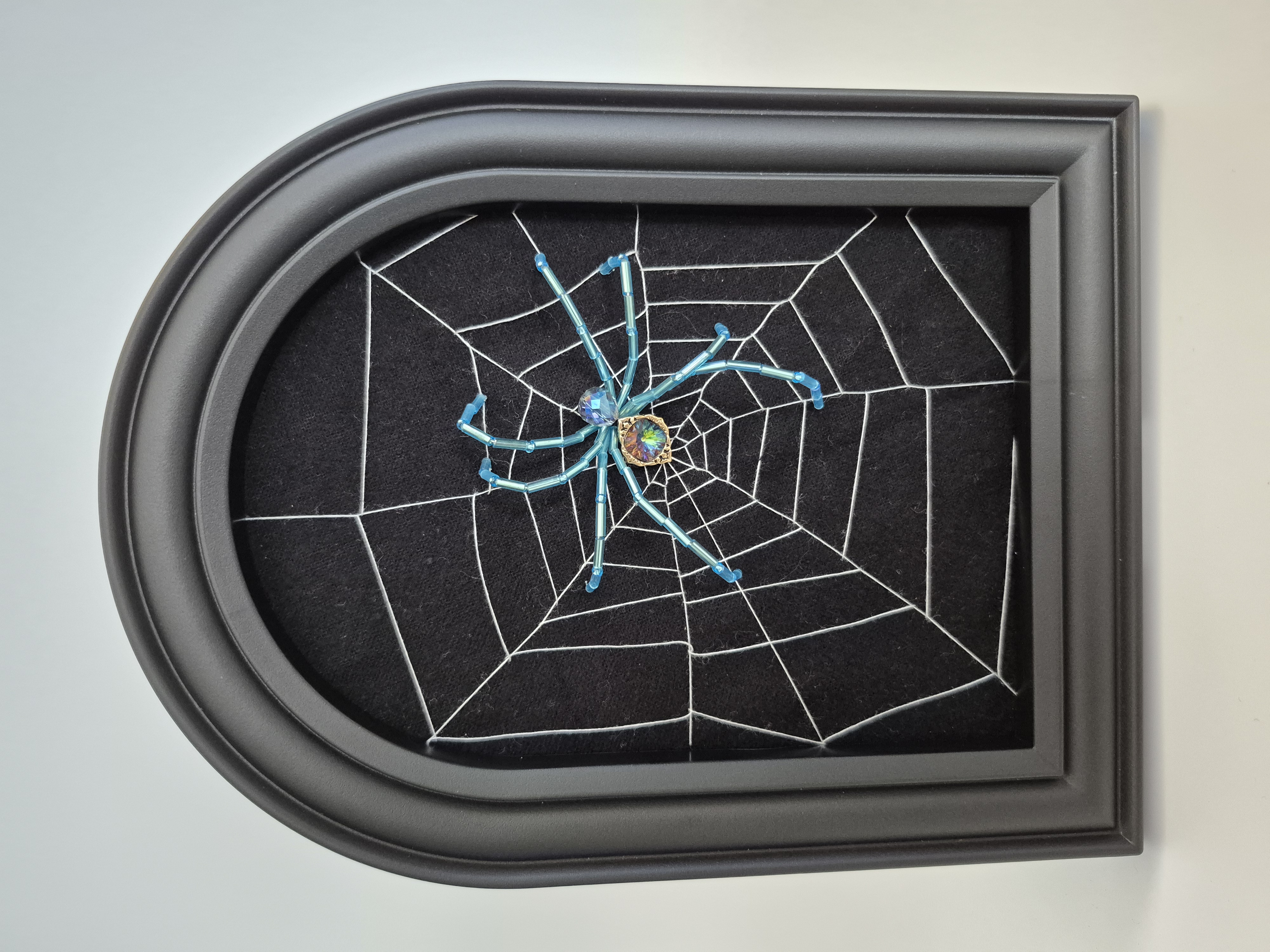 Ira Blue the beaded spider