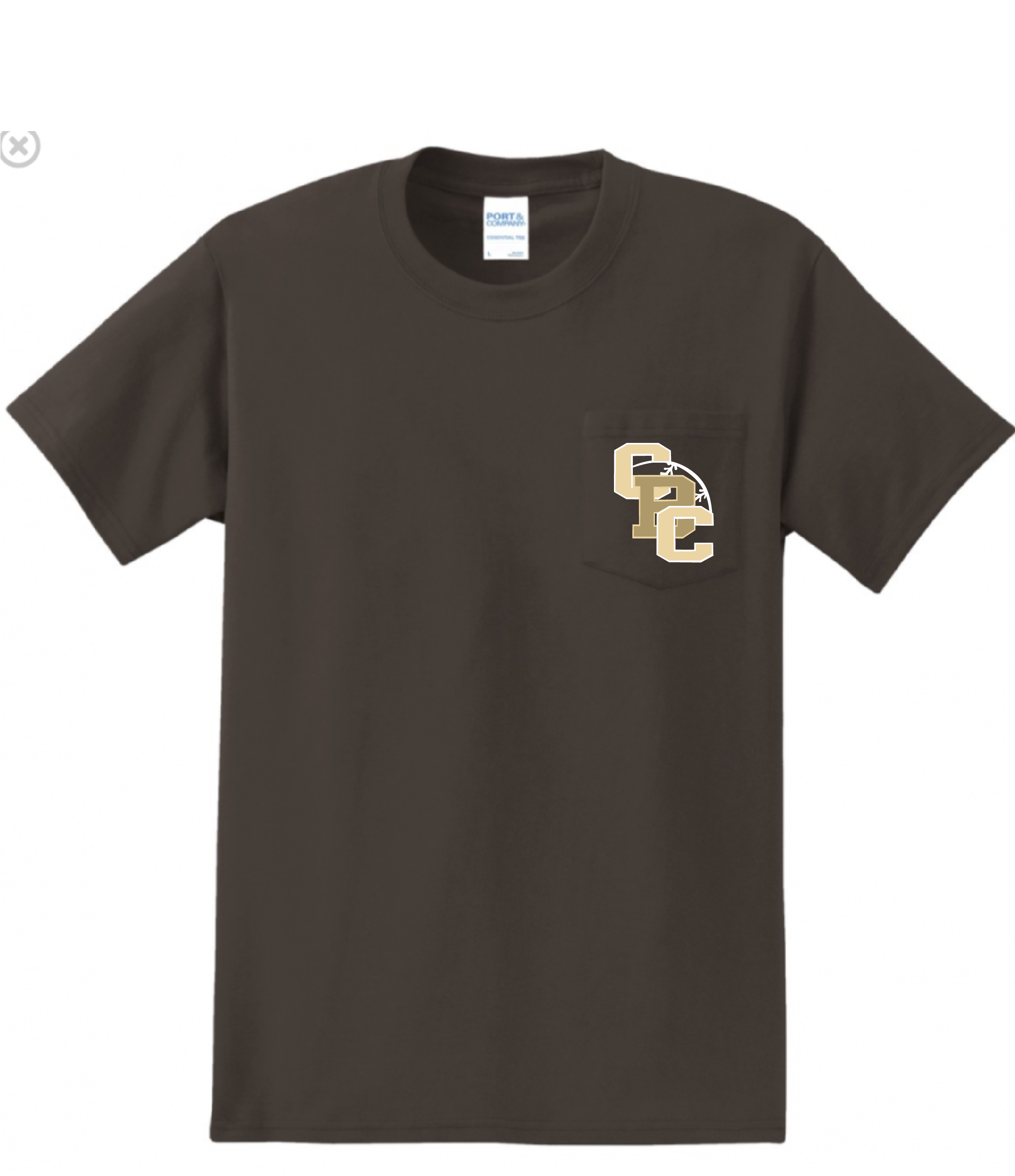 CBC Potatoes brown CBC front and back  Pocket tee