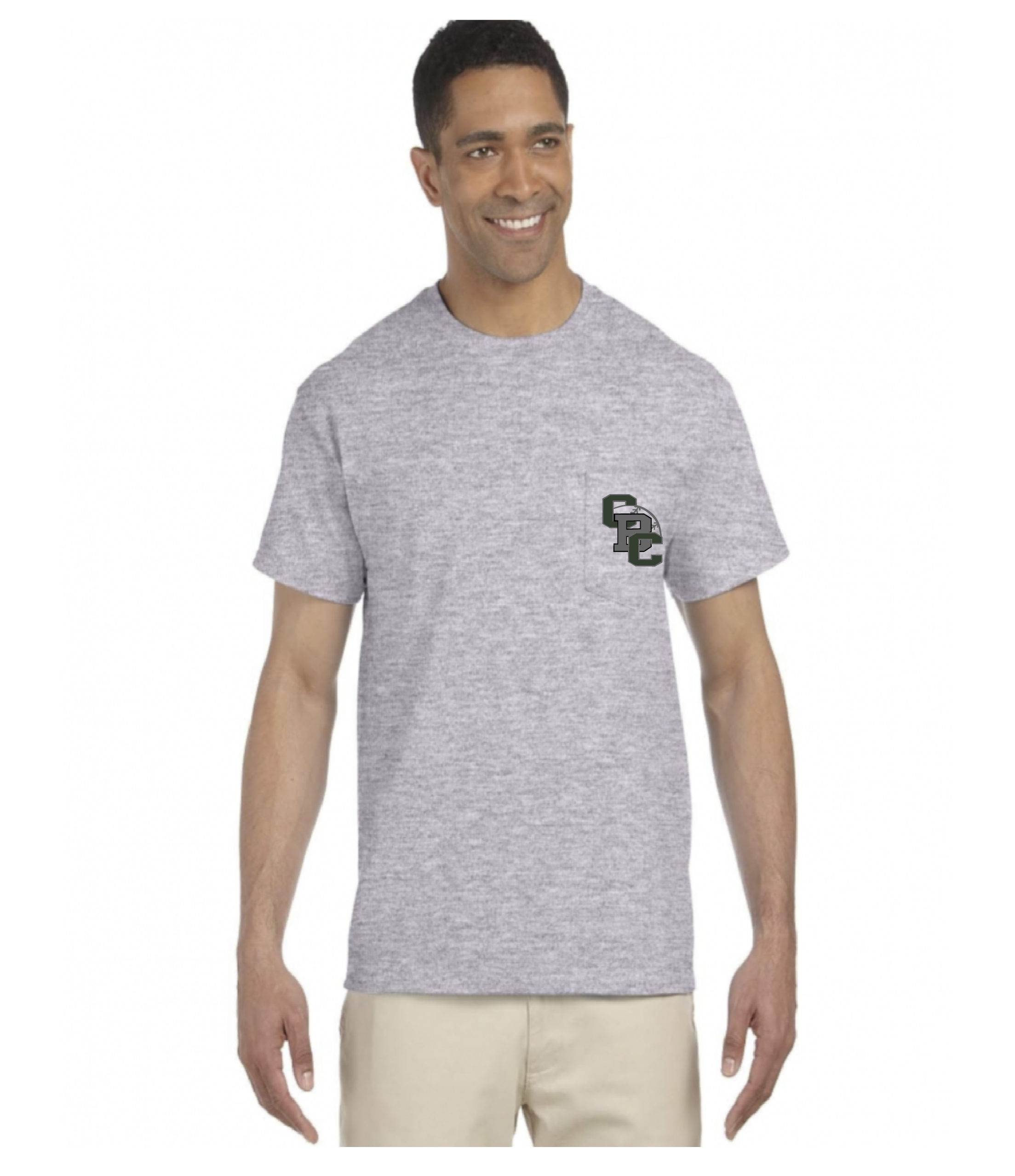 CBC Bombers green CBC front and back  Pocket tee