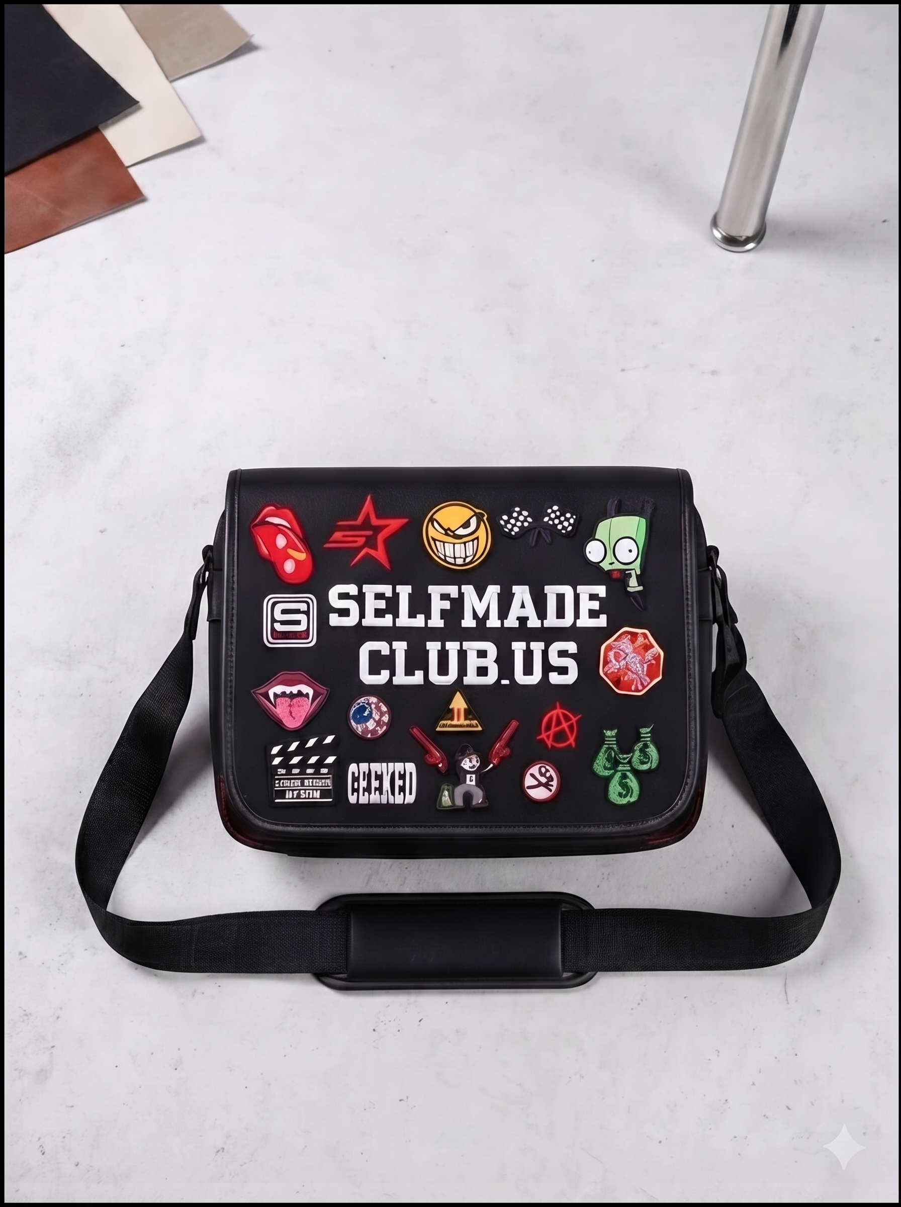 Selfmade Club Patch Messenger Bag