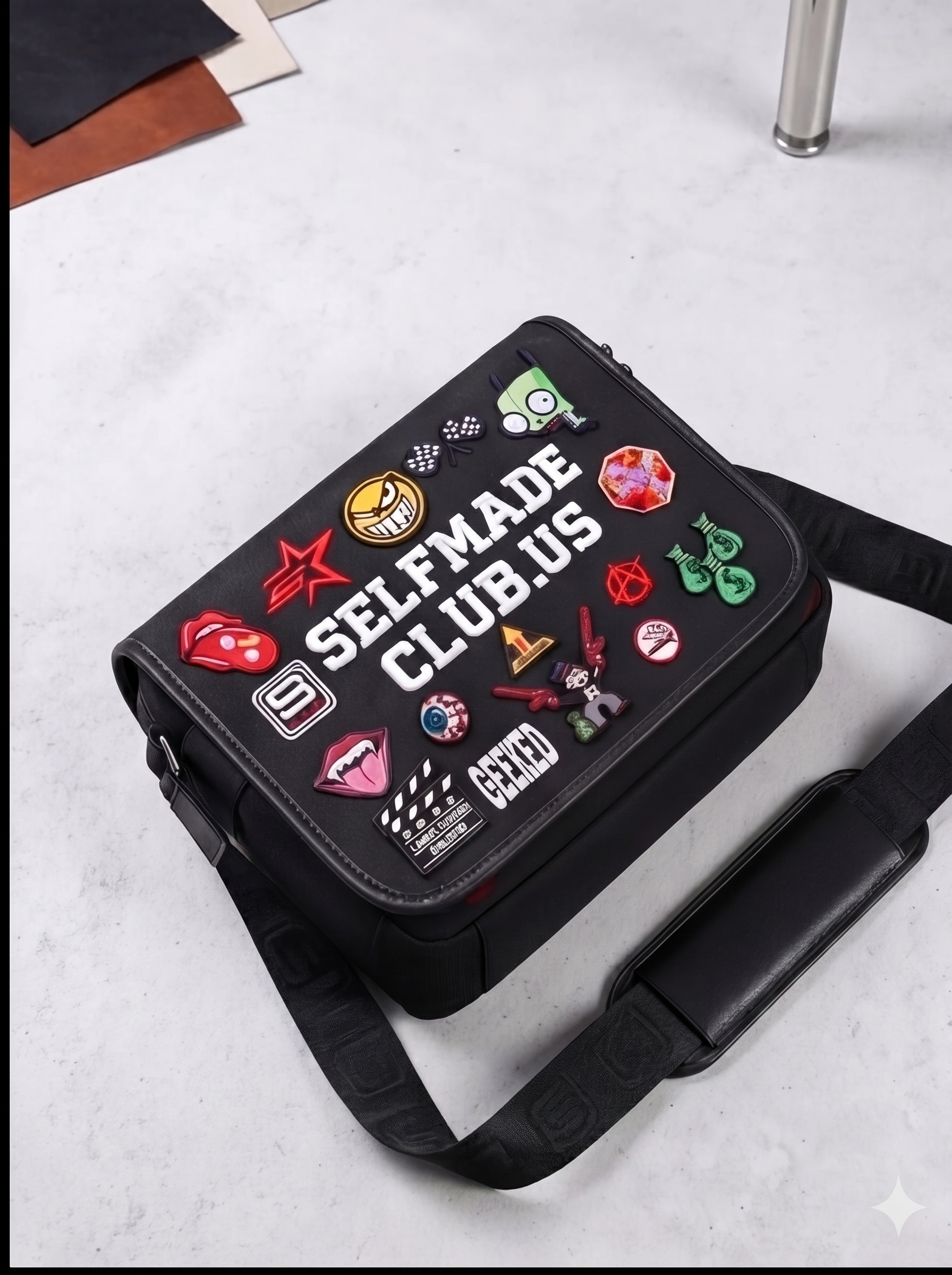 Selfmade Club Patch Messenger Bag
