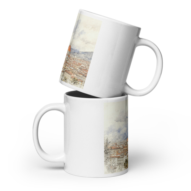 White glossy mug