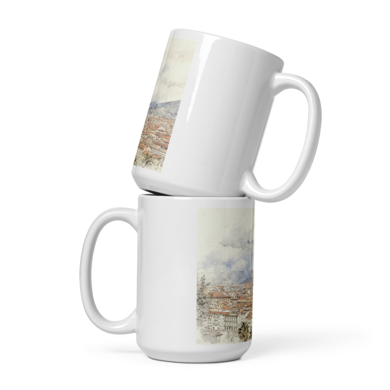 White glossy mug