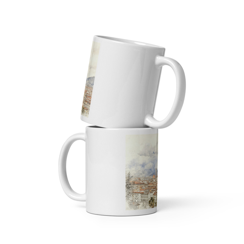 White glossy mug