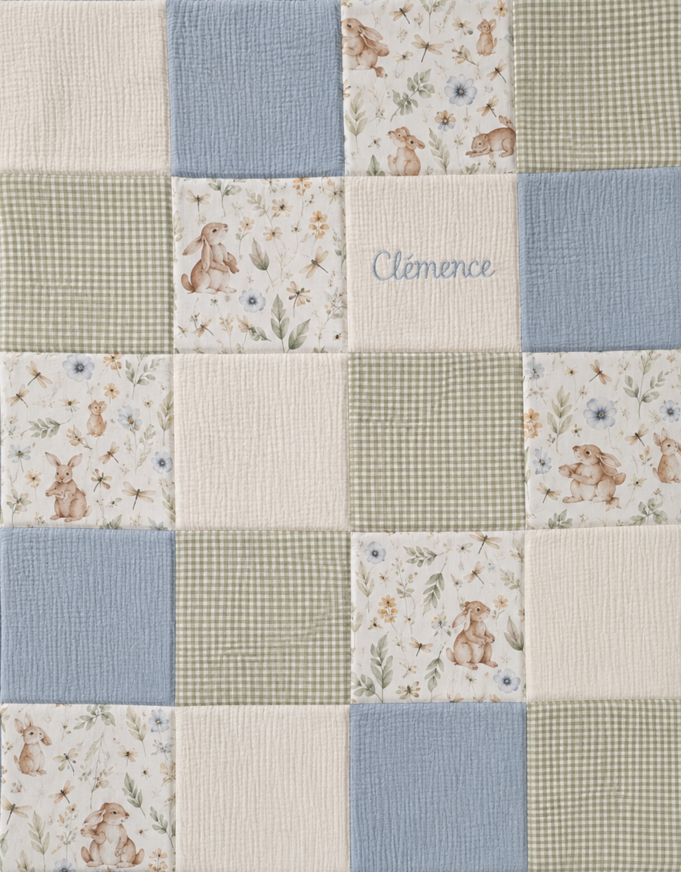 Couverture douce bébé patchwork
