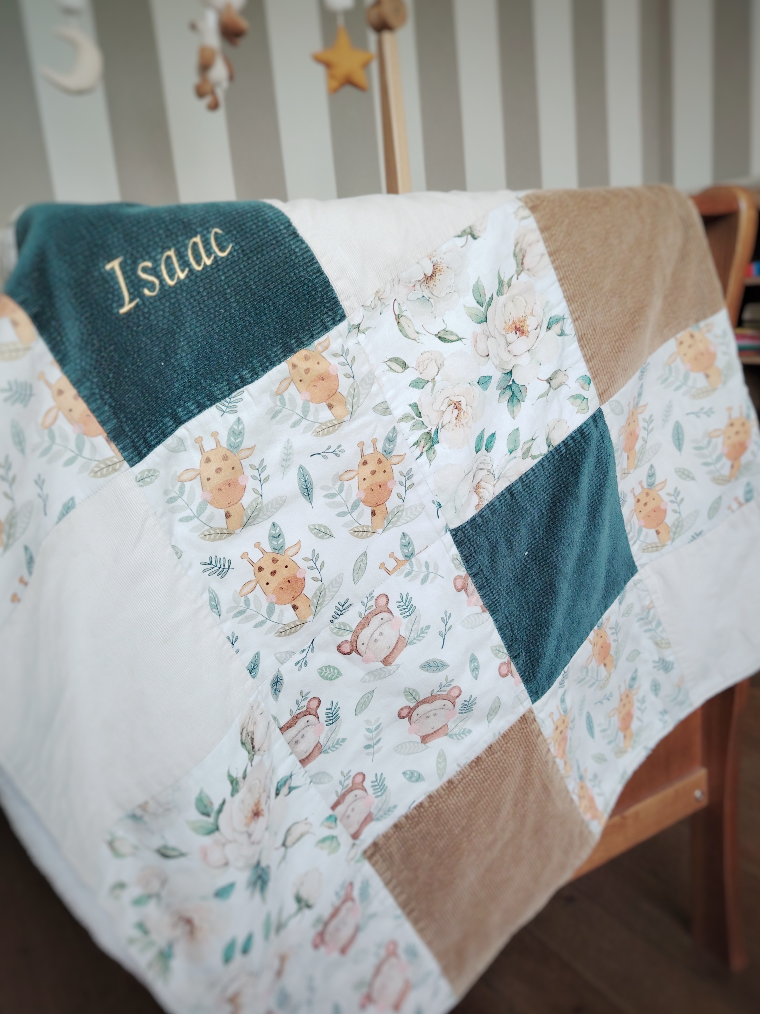 Couverture douce bébé patchwork