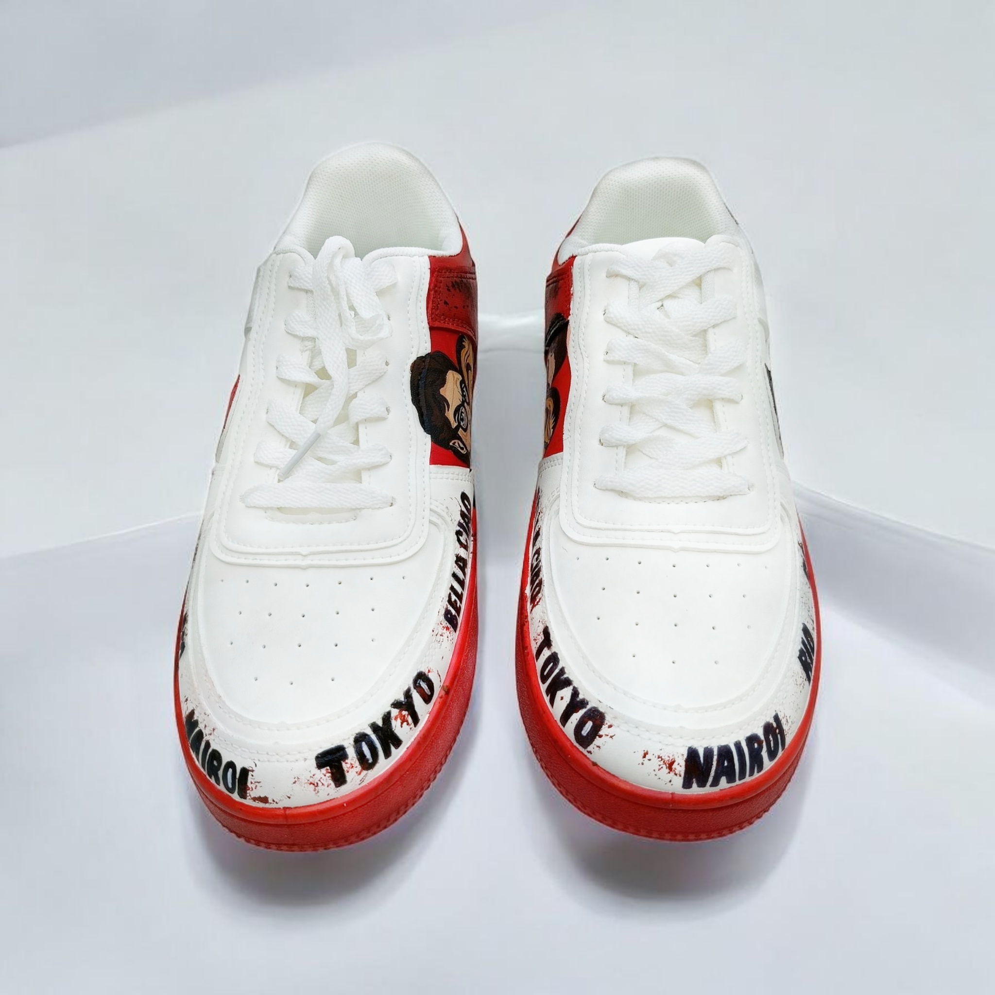Money hiest theme hand painted sneakers