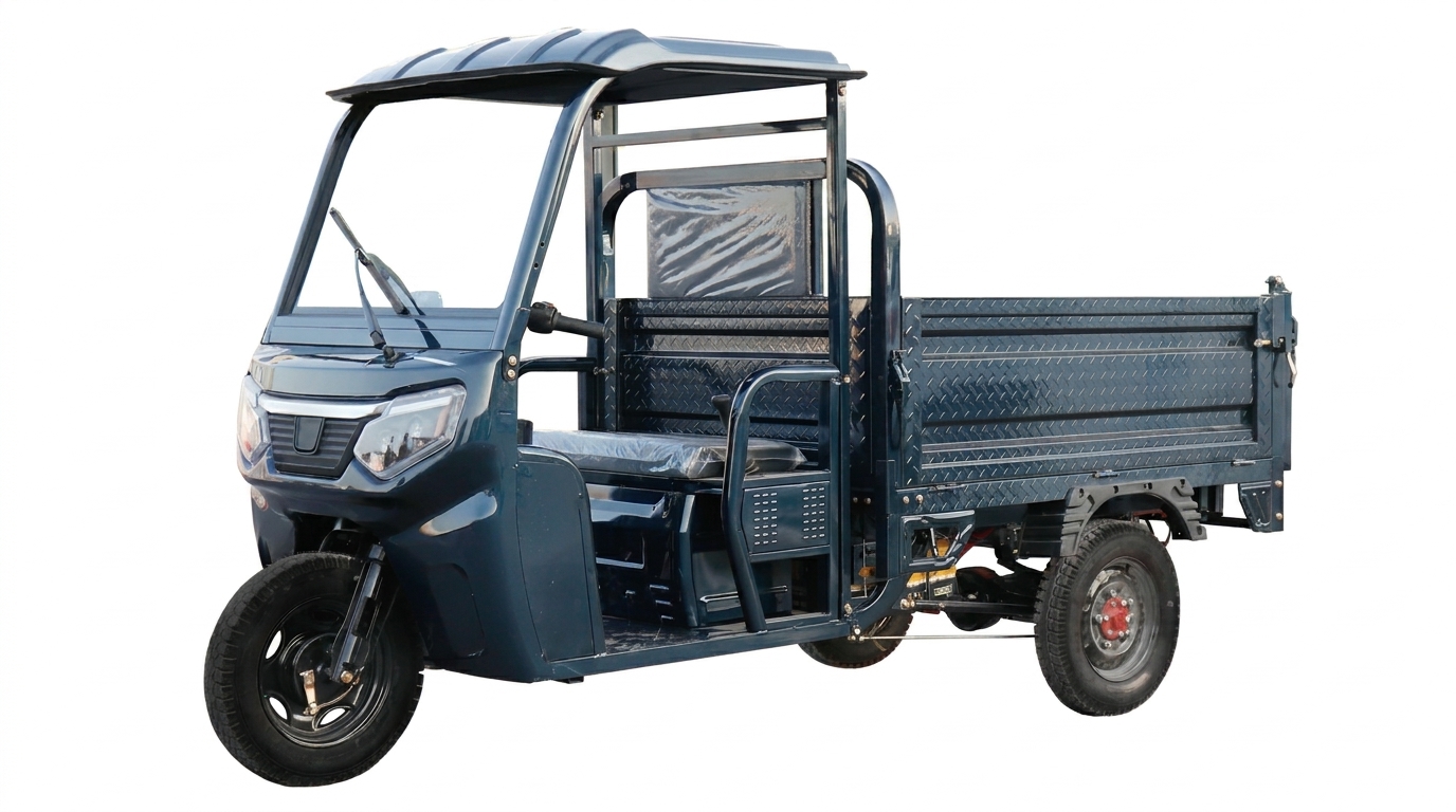 VERTEX Semi-Cabin Cargo E-Trike with Dumper (1200W)