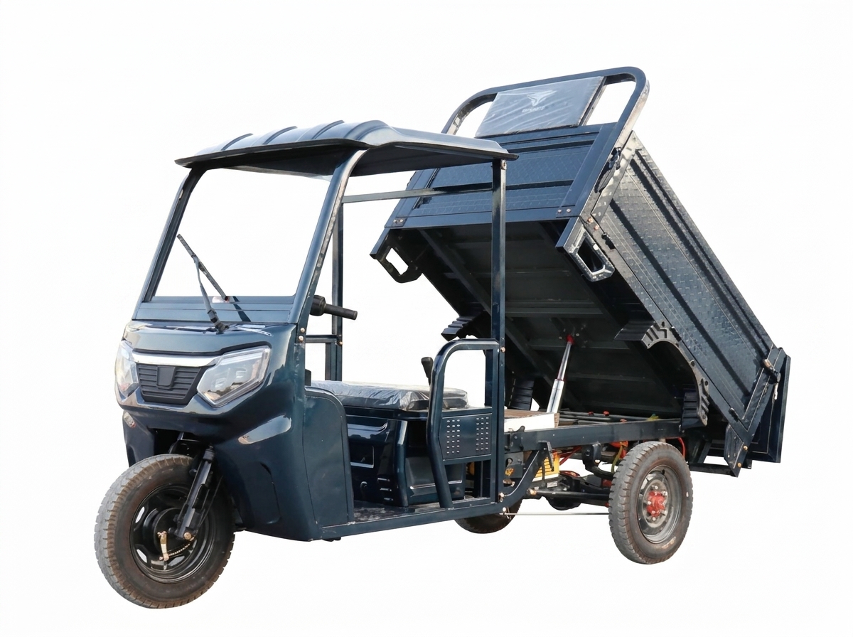 VERTEX Semi-Cabin Cargo E-Trike with Dumper (1200W)