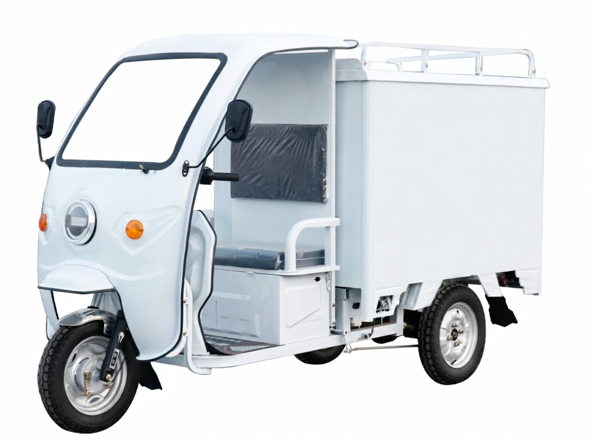 VERTEX Enclosed Delivery Box E-Trike (1000W Last-Mile Logistics)