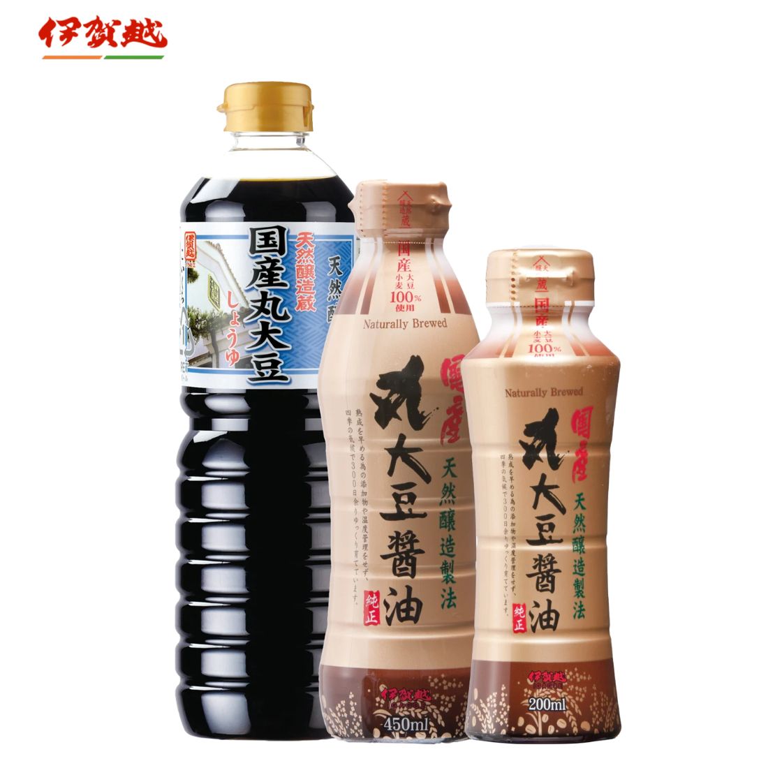 国産丸大豆醤油  １L／450ml／200ml