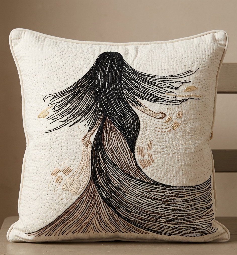 Kobipokkho Collection Embroidered Cushion Cover