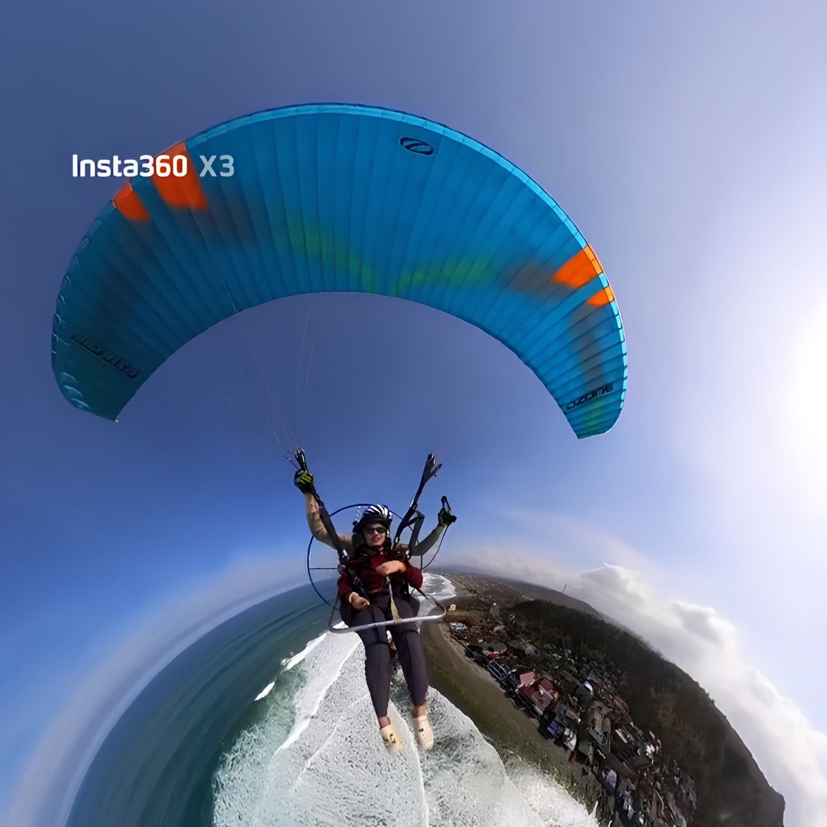 Paramotor Tandem Flight + Insta360video