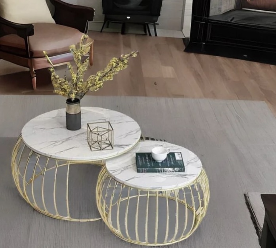 Aurum Nesting Marble Coffee Table Set