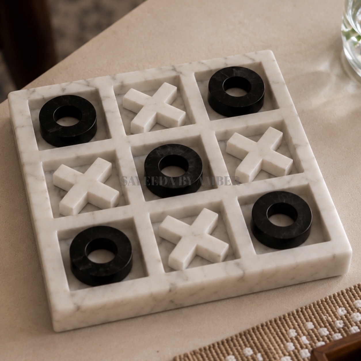 Marble tic-tac-toe set