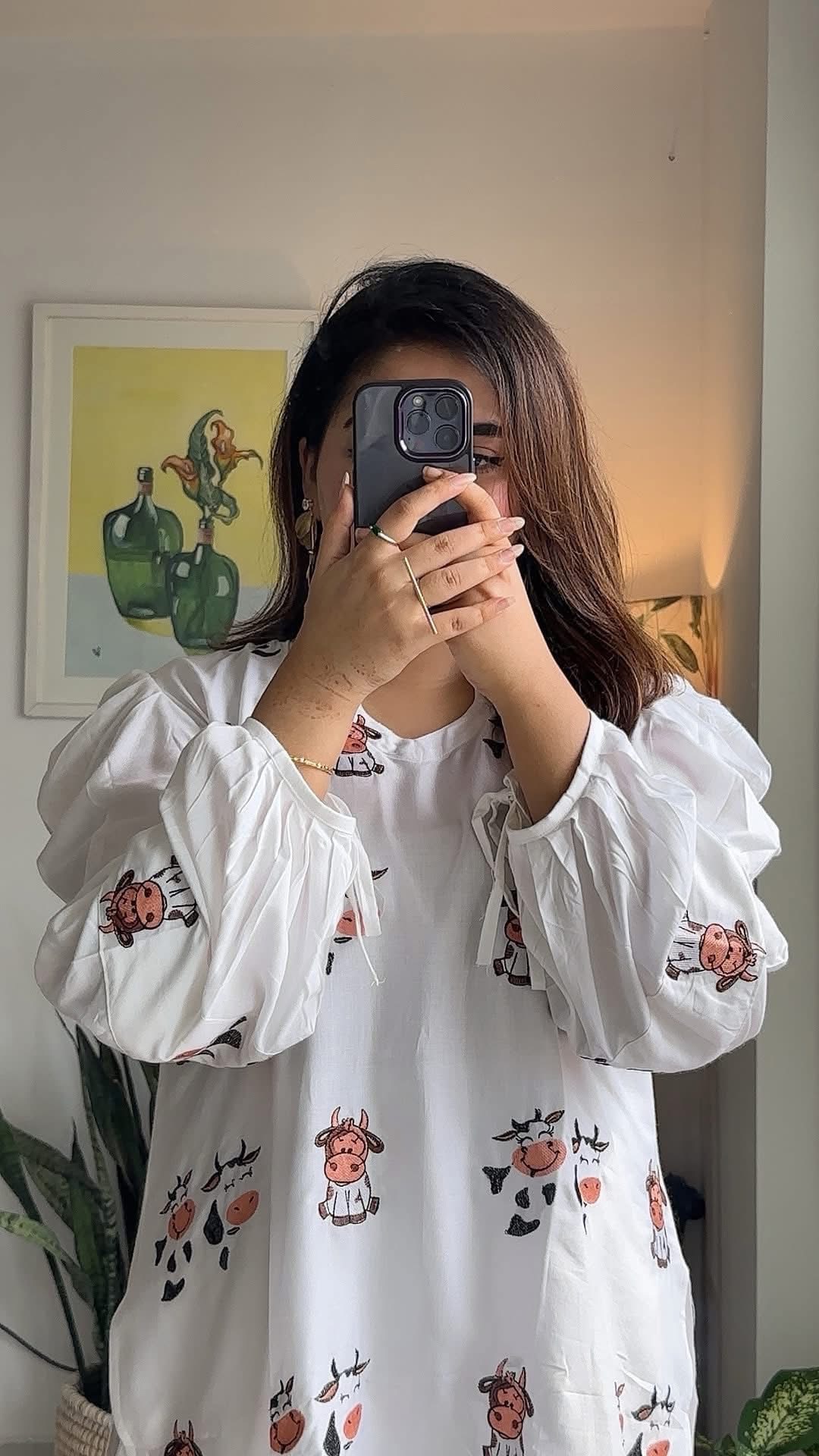 Cute Cow Embroidered Co-Ord Set 🐮🤍