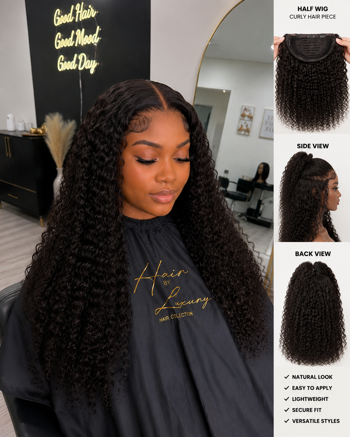 Curly Half Wig
