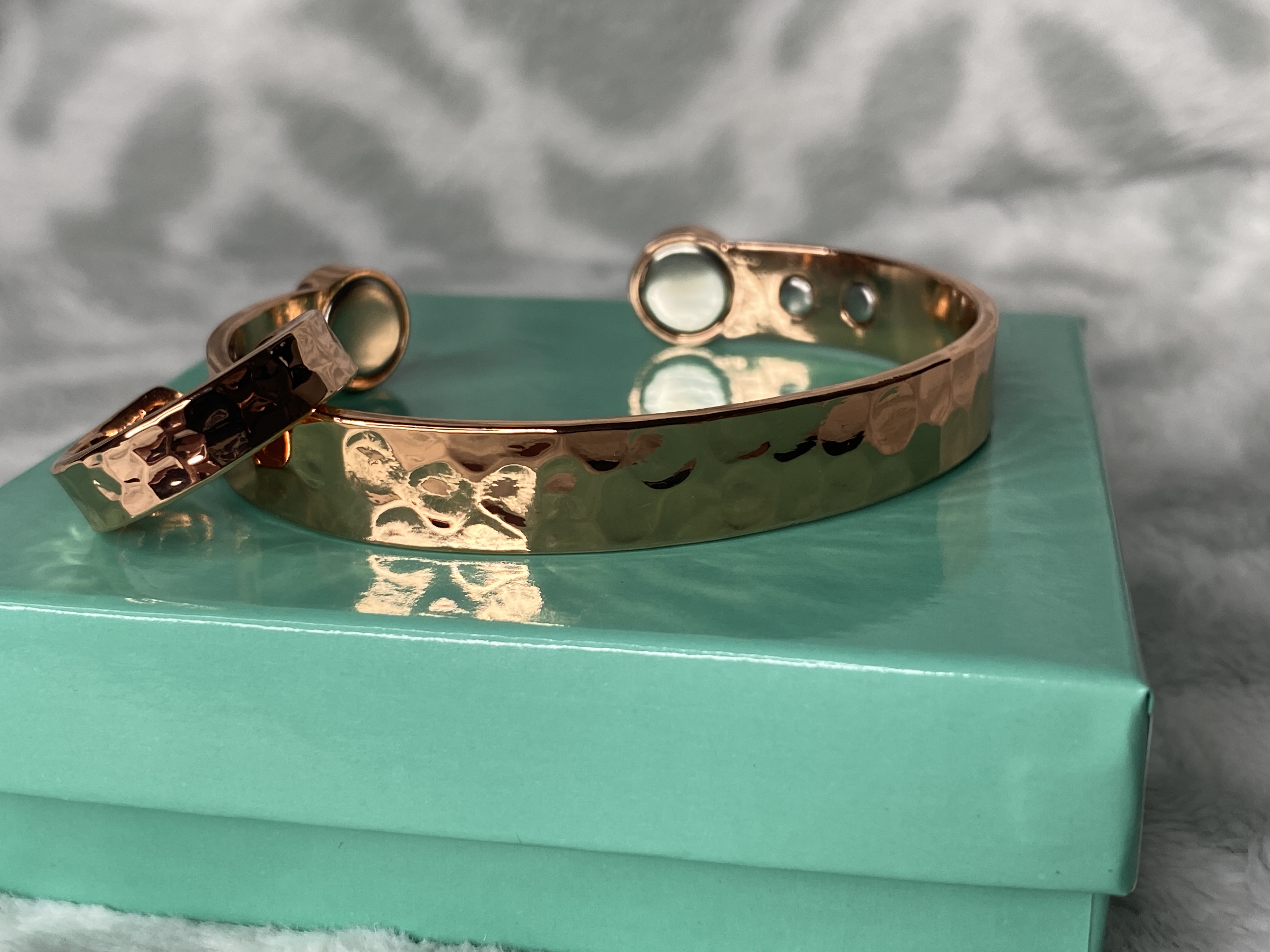 Hammered Copper Magnetic Cuff Bracelet