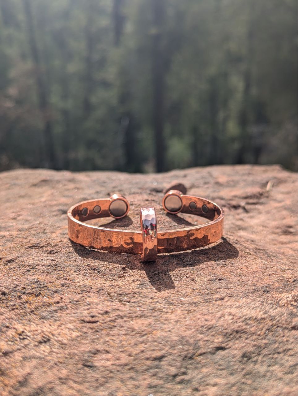 Hammered Copper Magnetic Cuff Bracelet