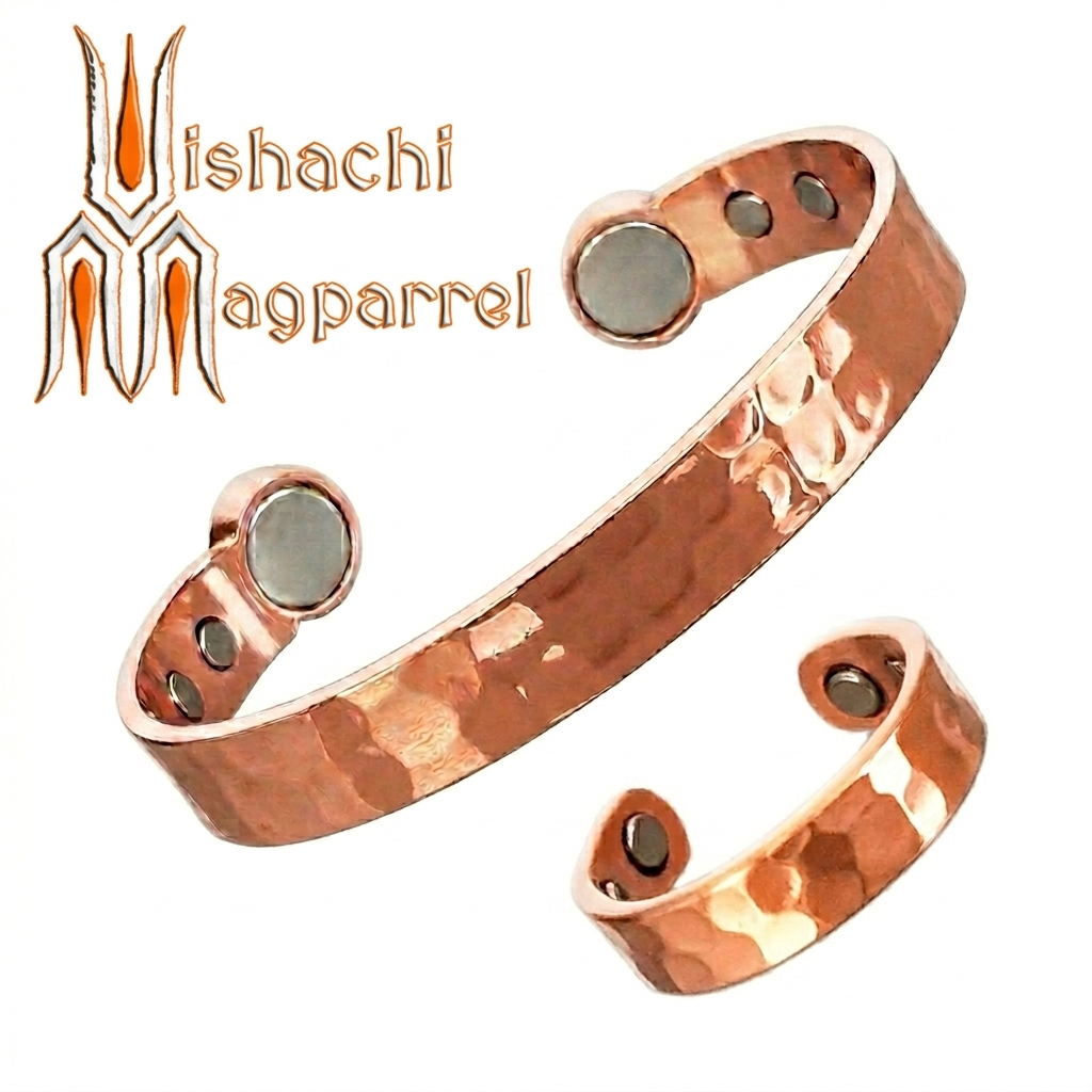 Hammered Copper Magnetic Cuff Bracelet
