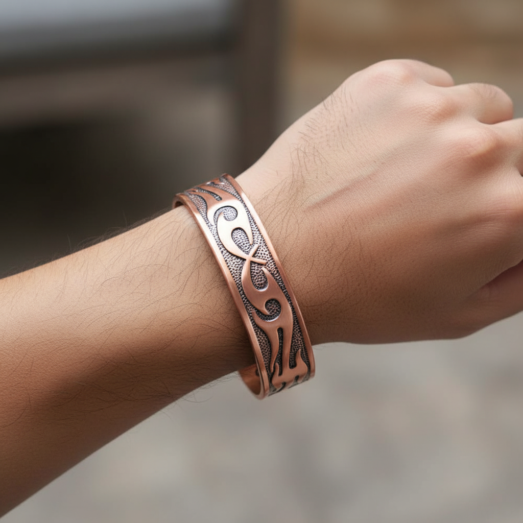 Samurai Warrior Copper Magnetic Bangle 