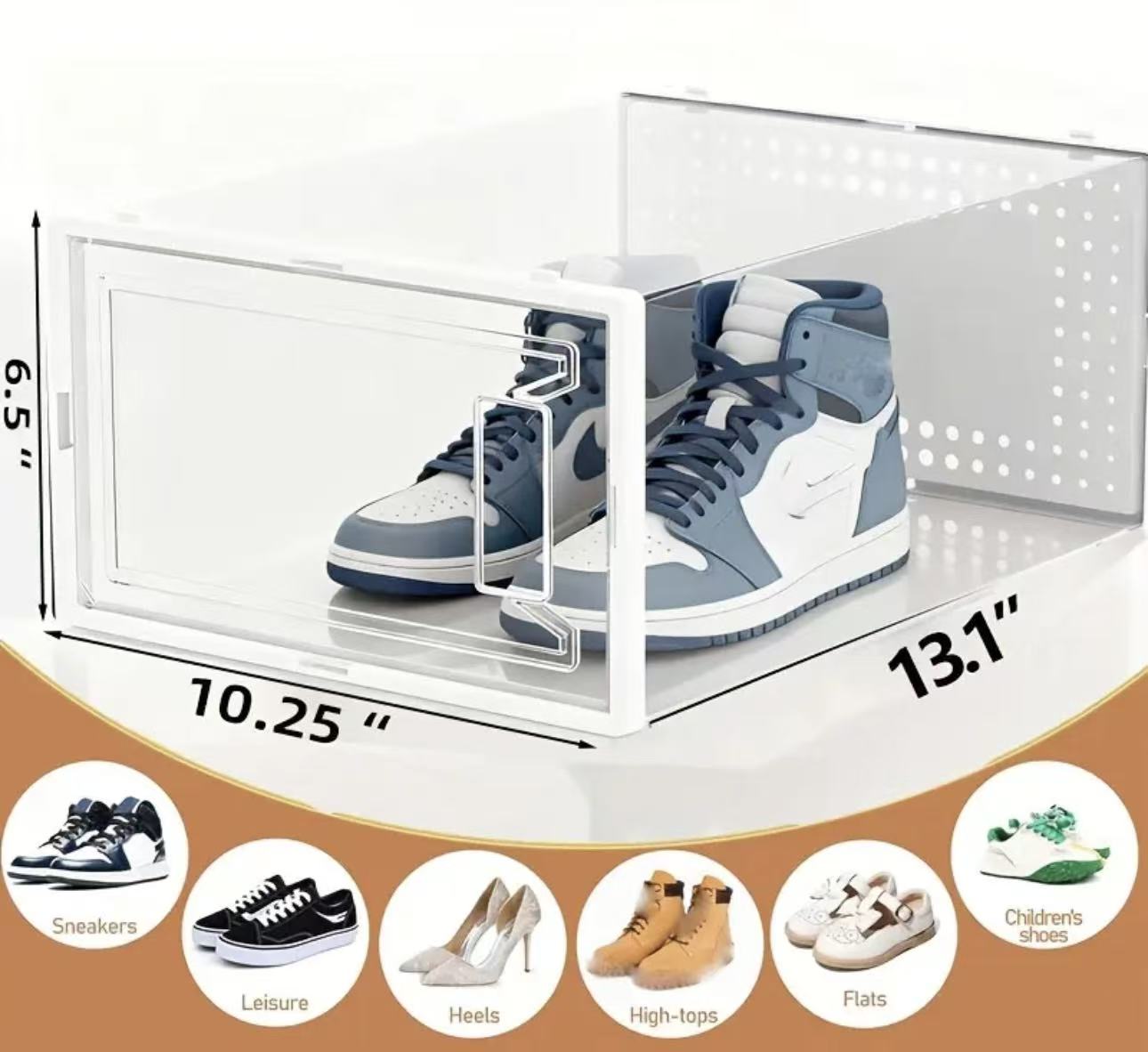 6 pack Stackable Shoe Storage Box