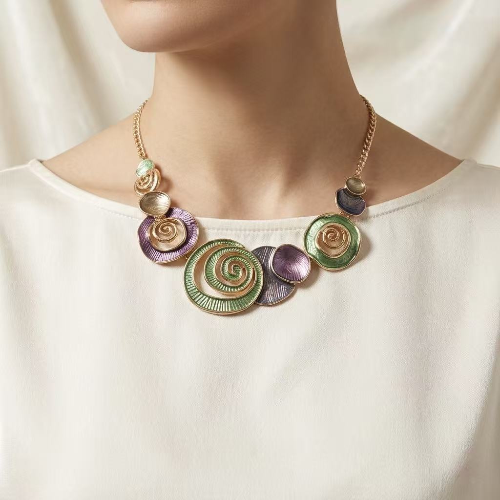 19“ Spiral Statement Necklace