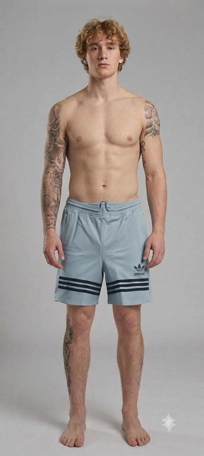 Men's Light Blue Athletic Shorts