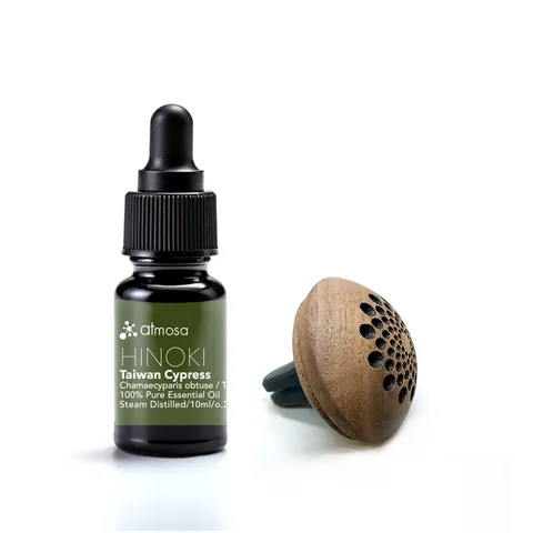 台灣扁柏(HINOKI) / 30年陳放單方精油 10ml +木質擴香器組合