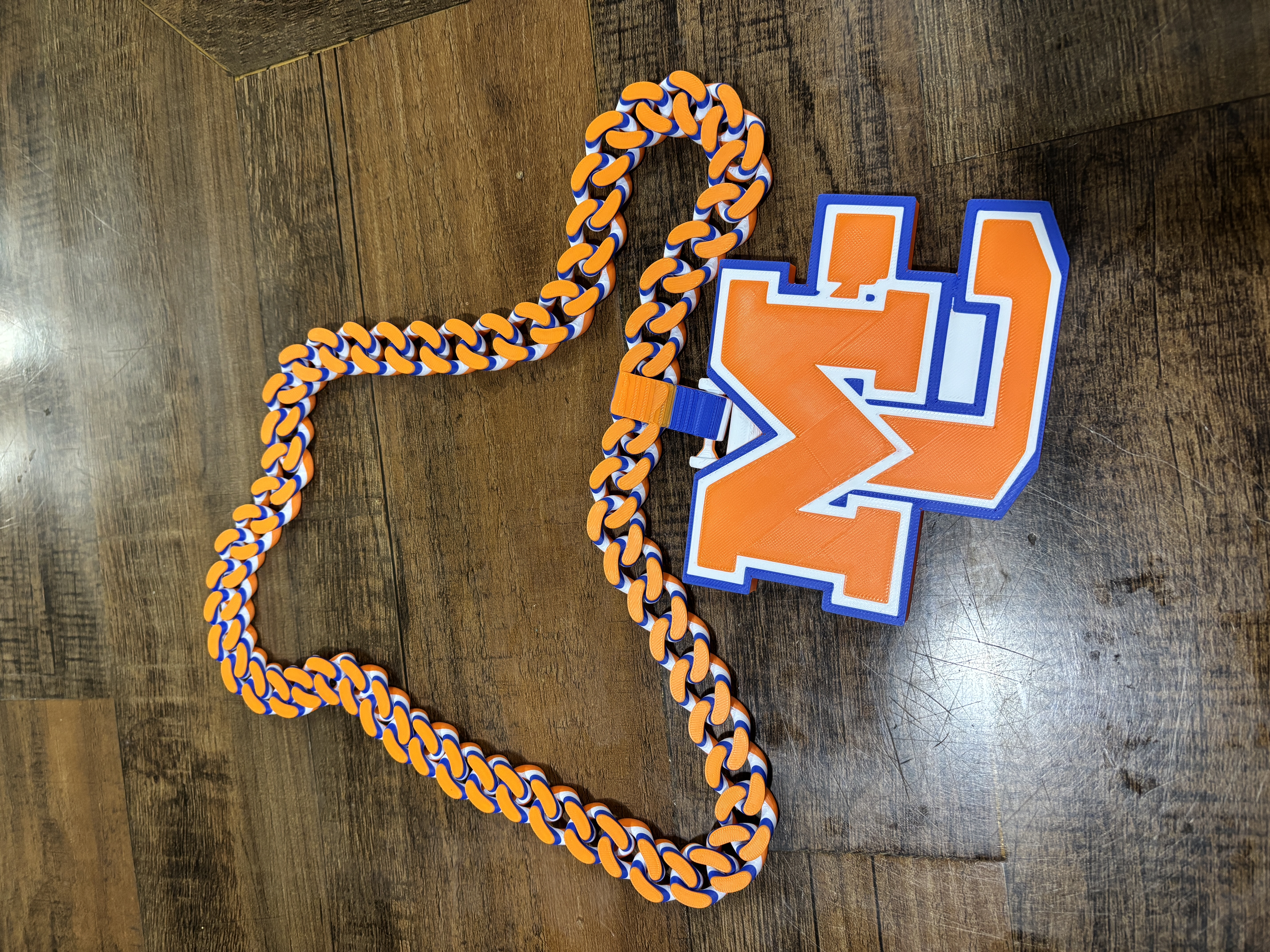 Orange and Blue MC Marshalls Necklace